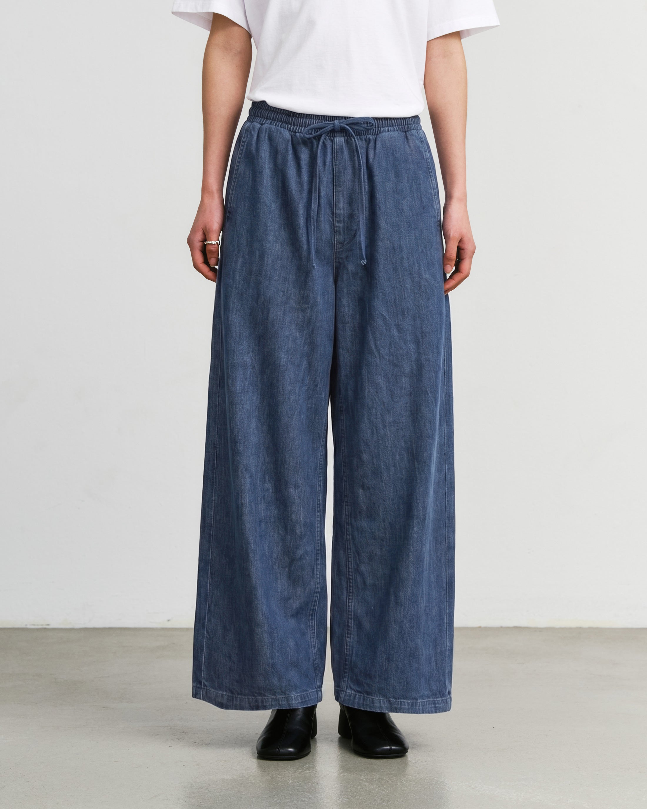 Denim Flared Trousers Recycled Cotton – Blue