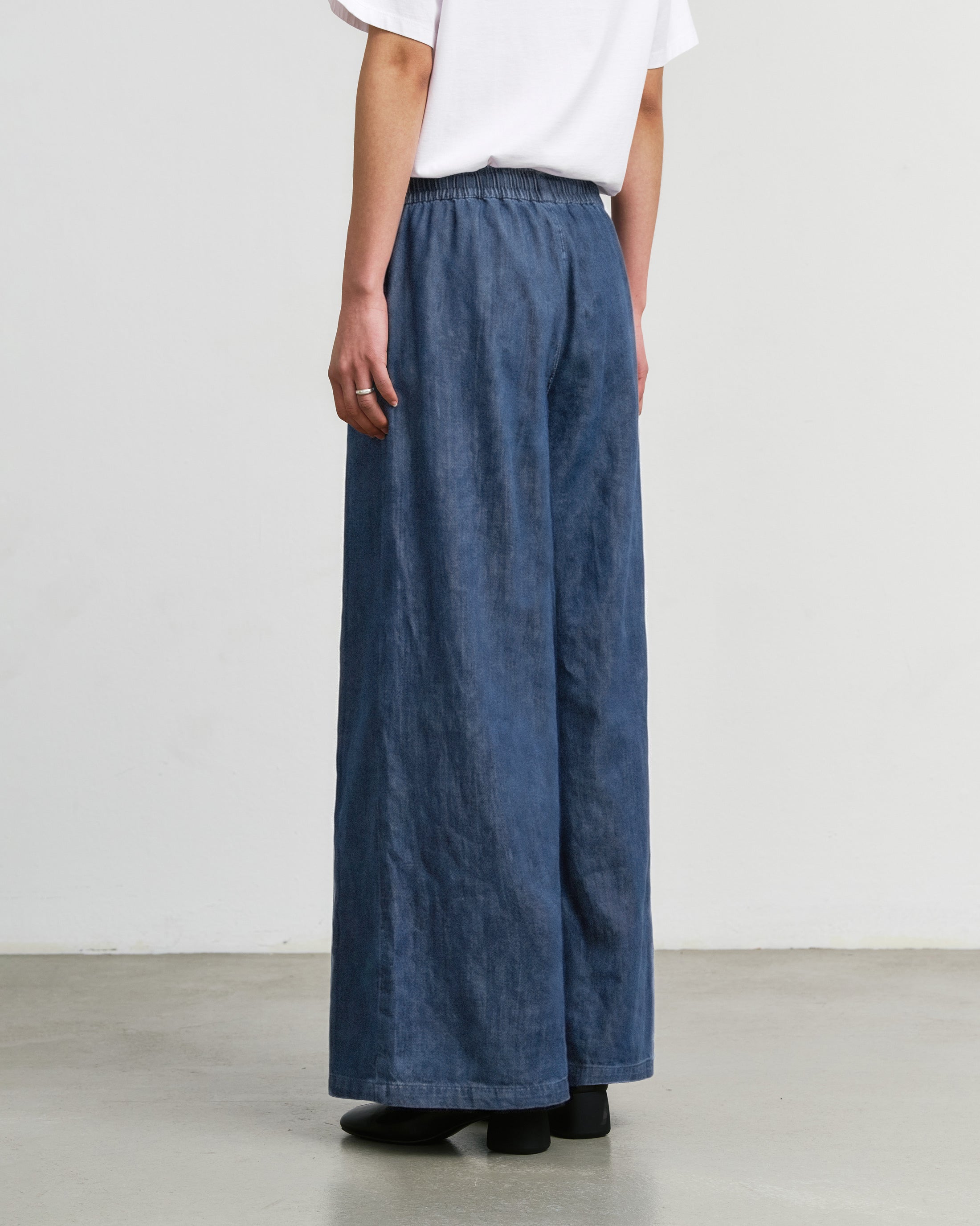 Denim Flared Trousers Recycled Cotton – Blue