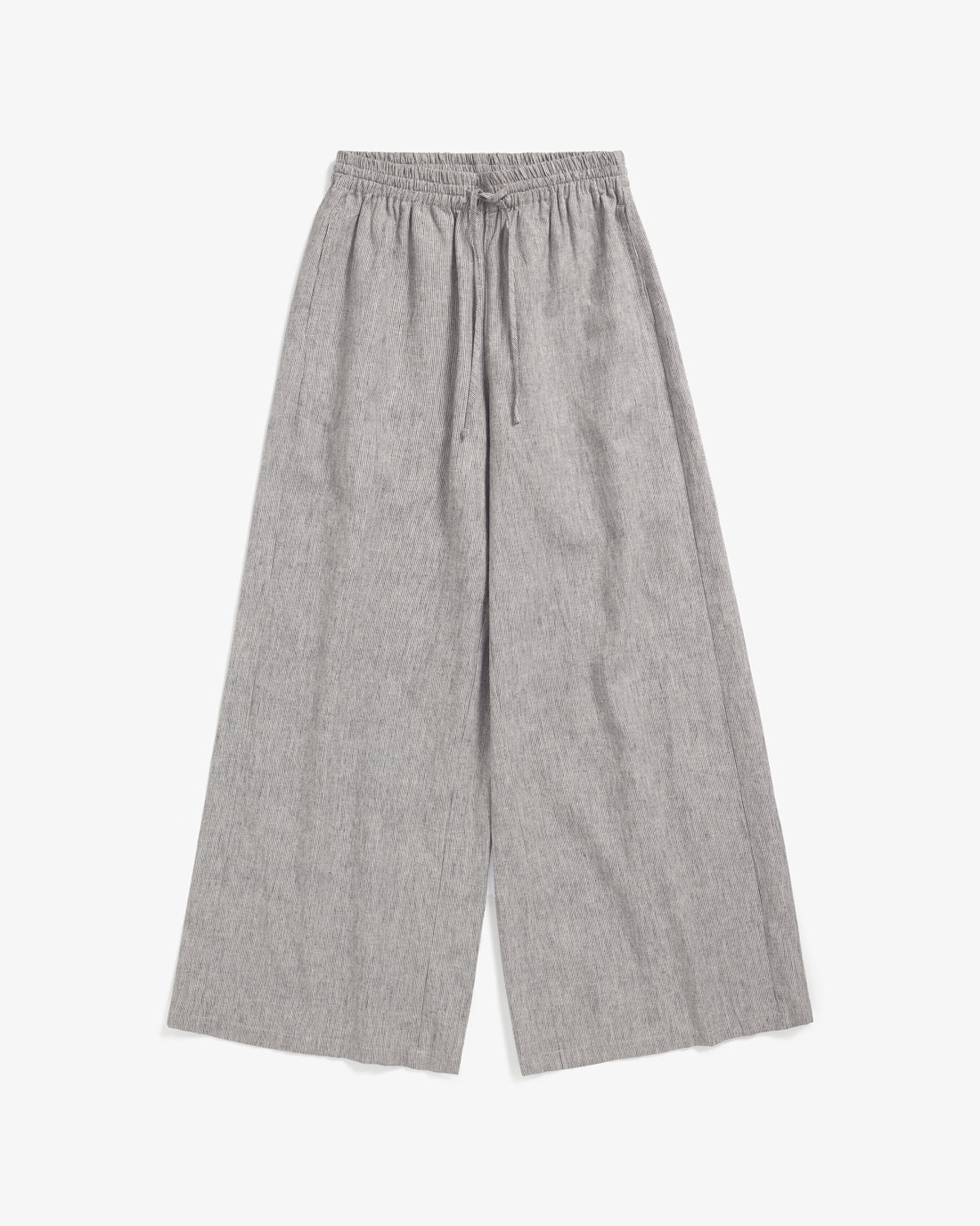 Lightweight flared trousers, organic cotton - grey striped
