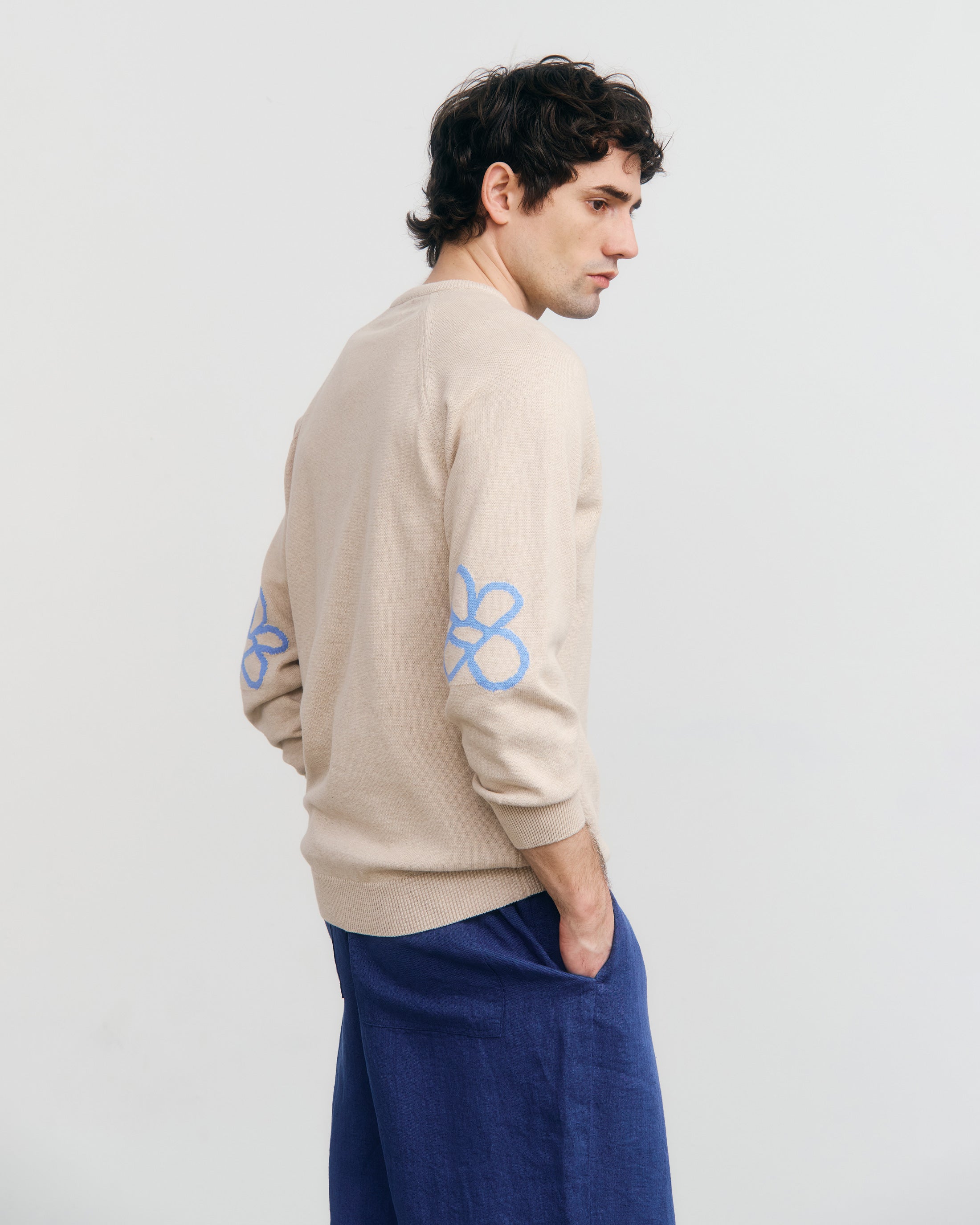 Leichter Strickpullover Bio Baumwolle - Beige