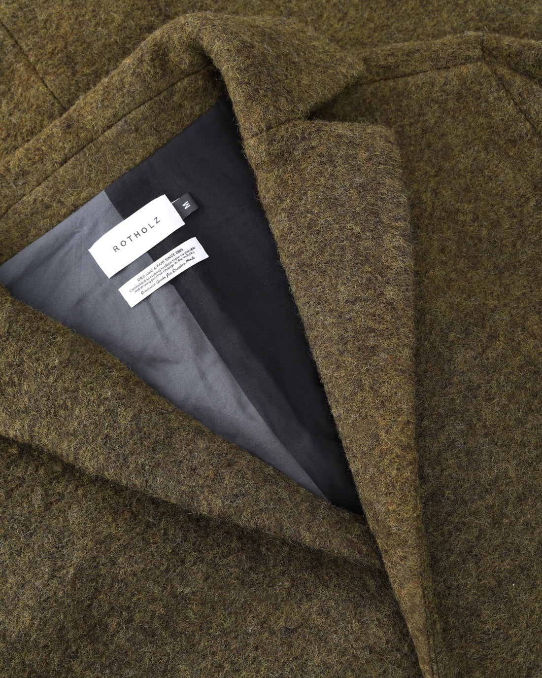 Organic Wool Blend Coat - Dark Green