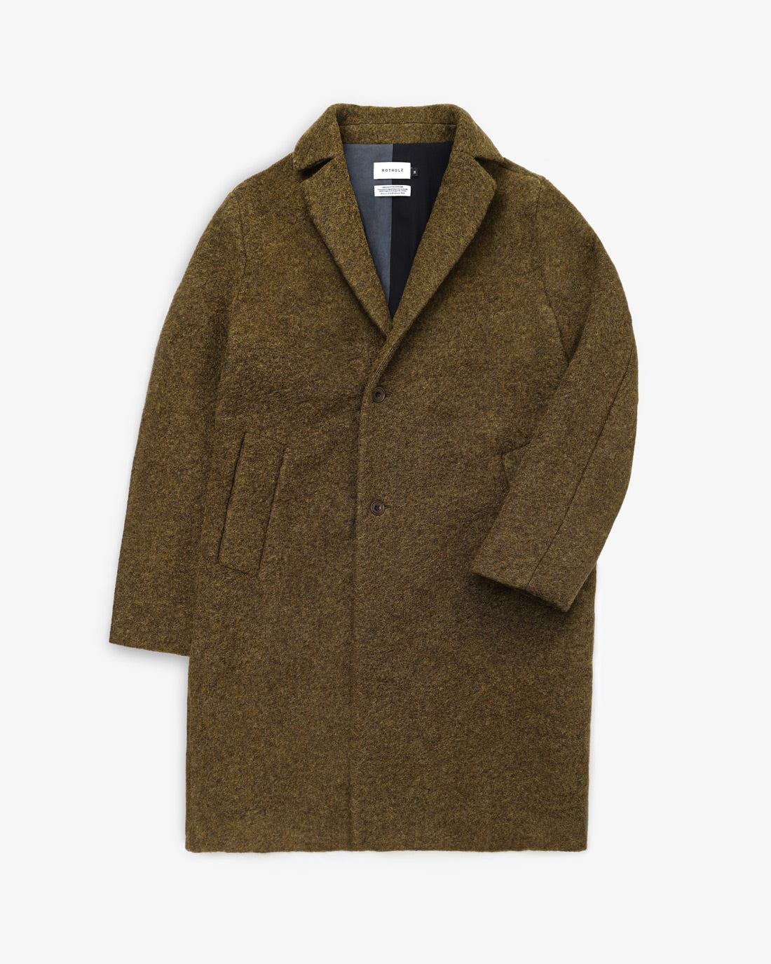 Organic Wool Blend Coat - Dark Green