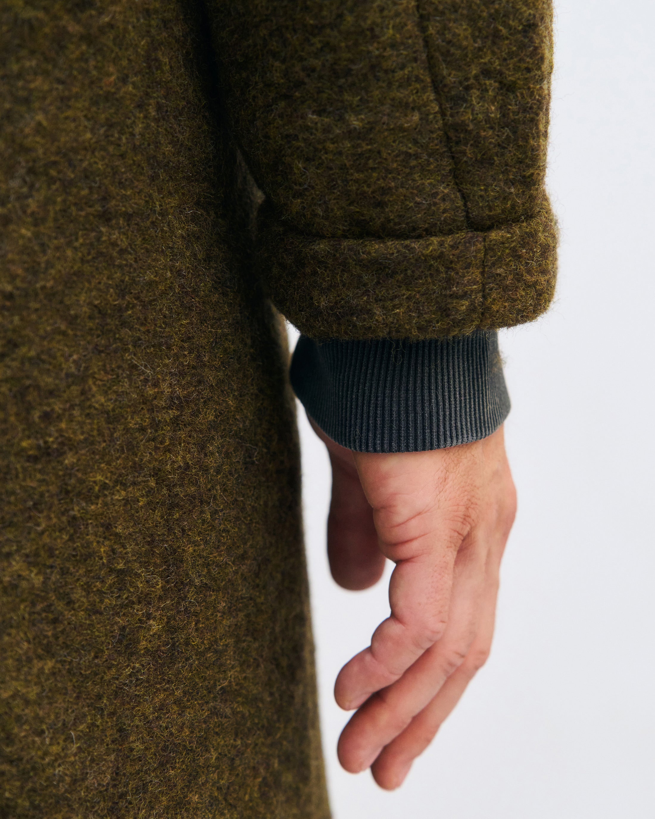Organic Wool Blend Coat - Dark Green