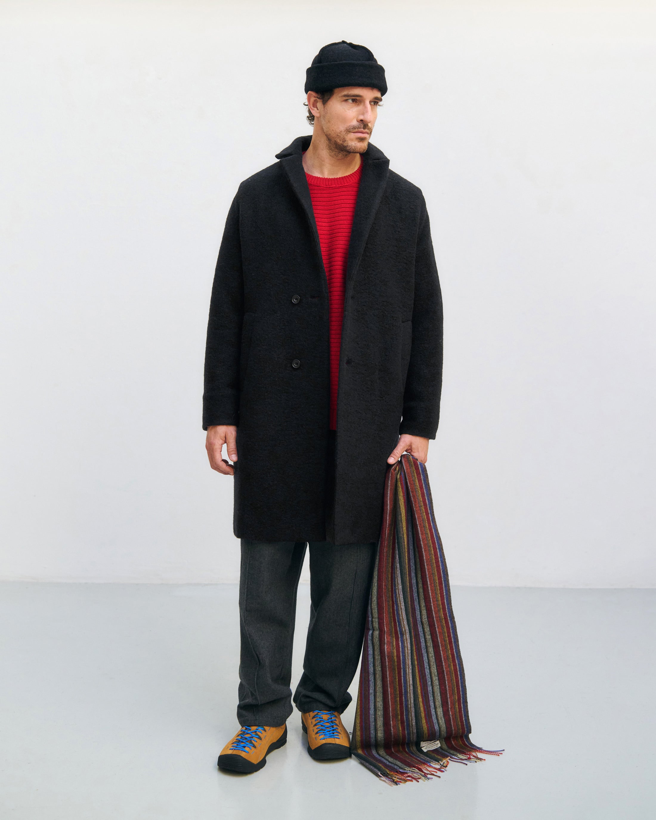 Organic Wool Blend Coat - Black