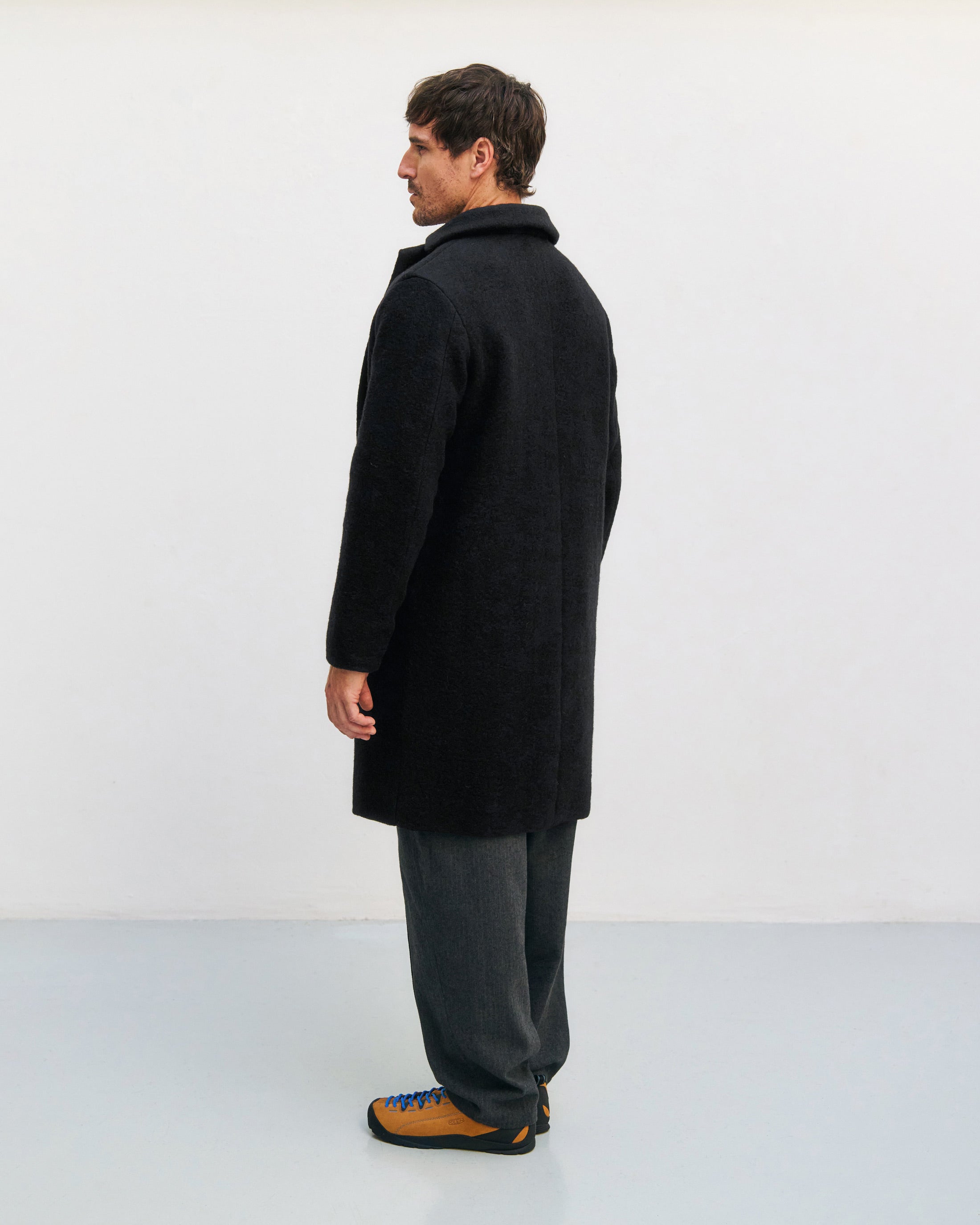 Organic Wool Blend Coat - Black