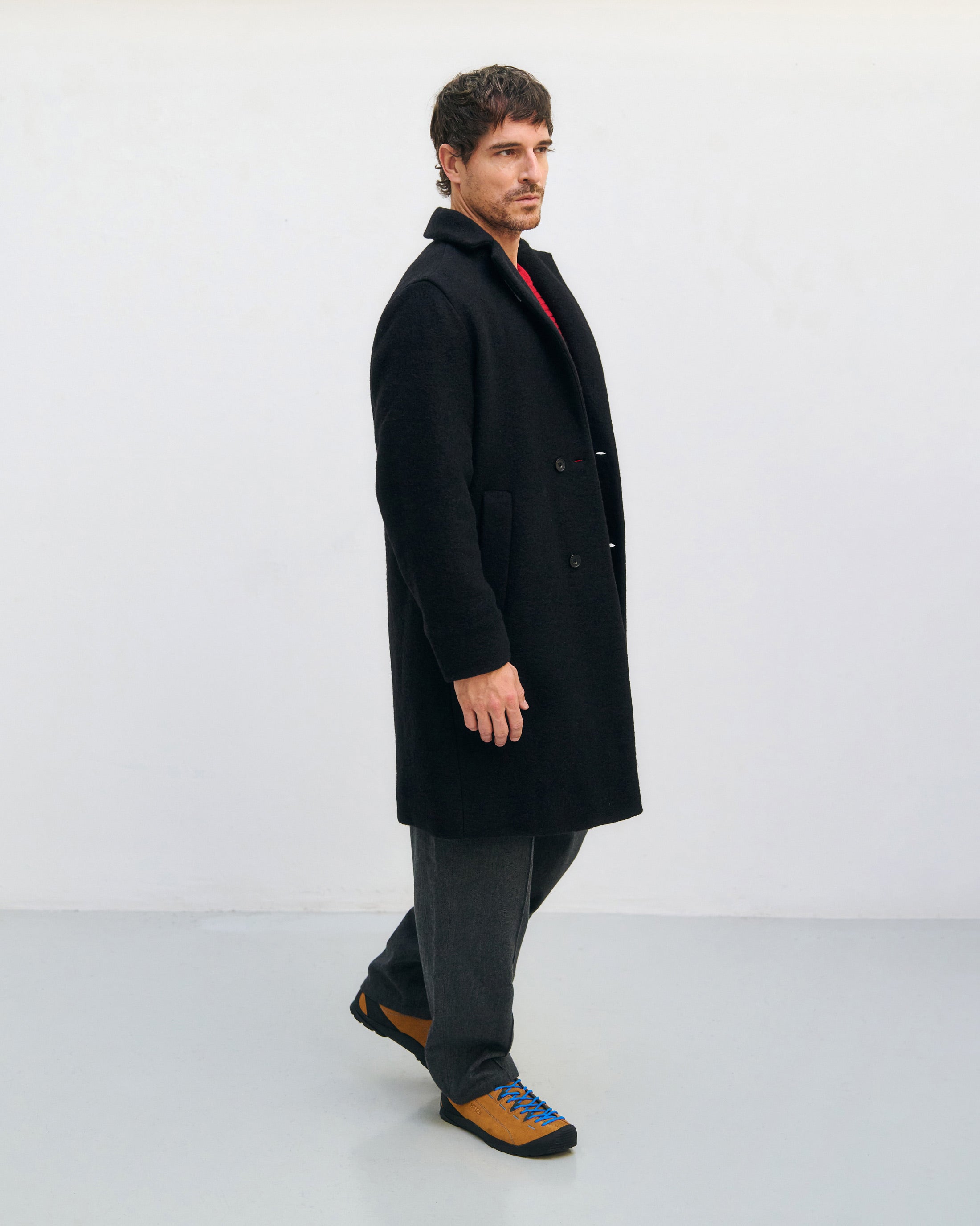 Organic Wool Blend Coat - Black