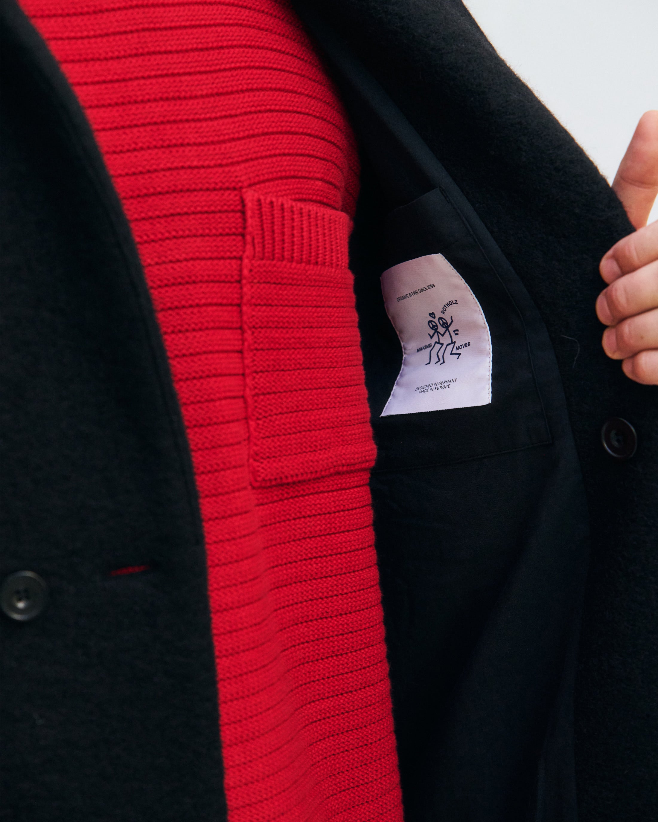 Organic Wool Blend Coat - Black