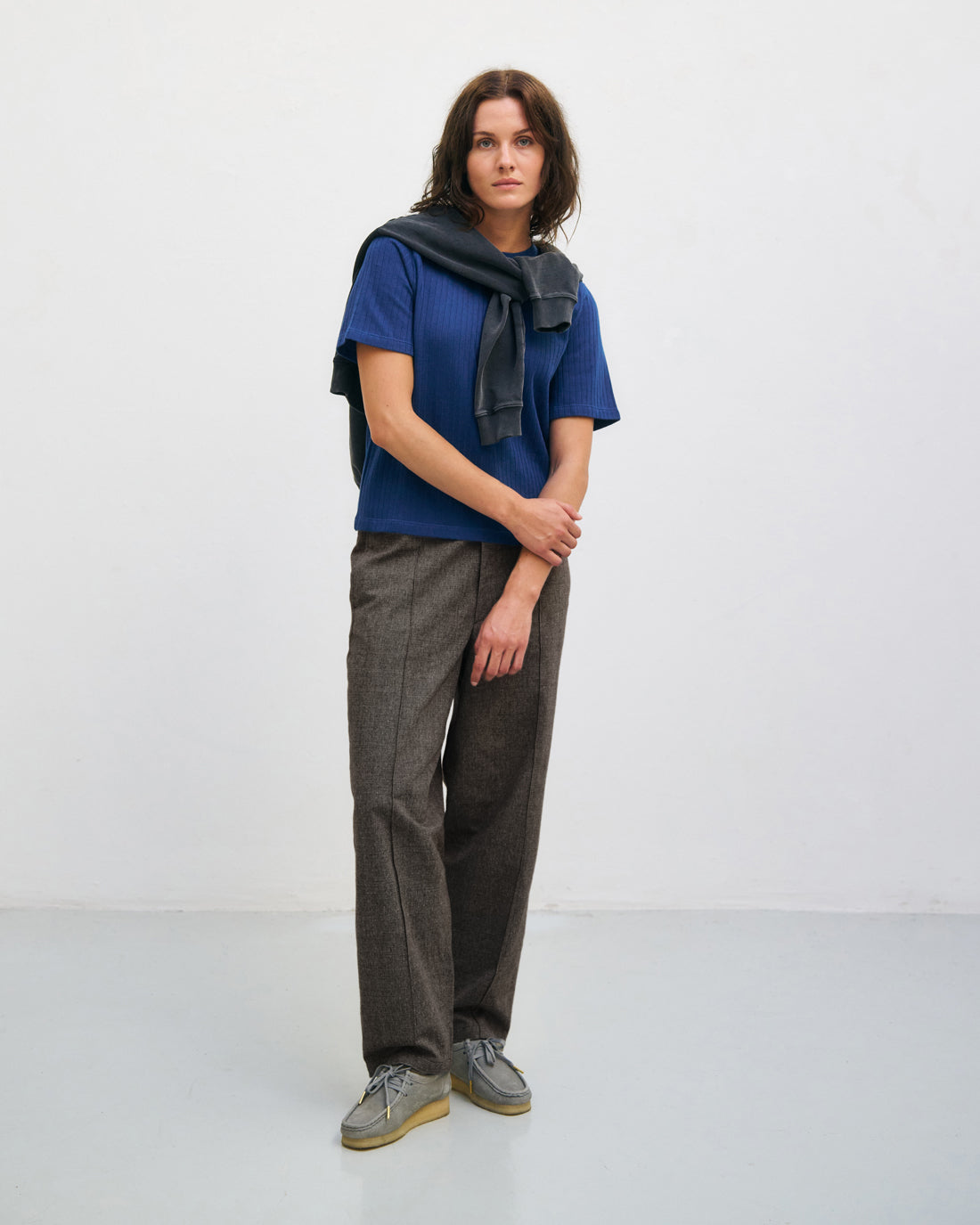 Heavyweight Ribbed T-Shirt Organic Cotton - Royal Blue