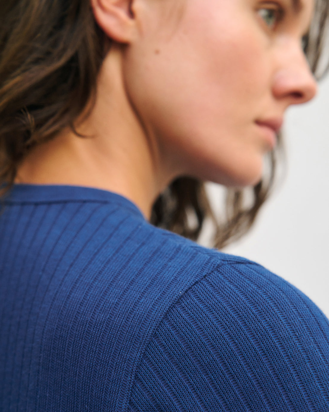 Heavyweight Ribbed T-Shirt Organic Cotton - Royal Blue