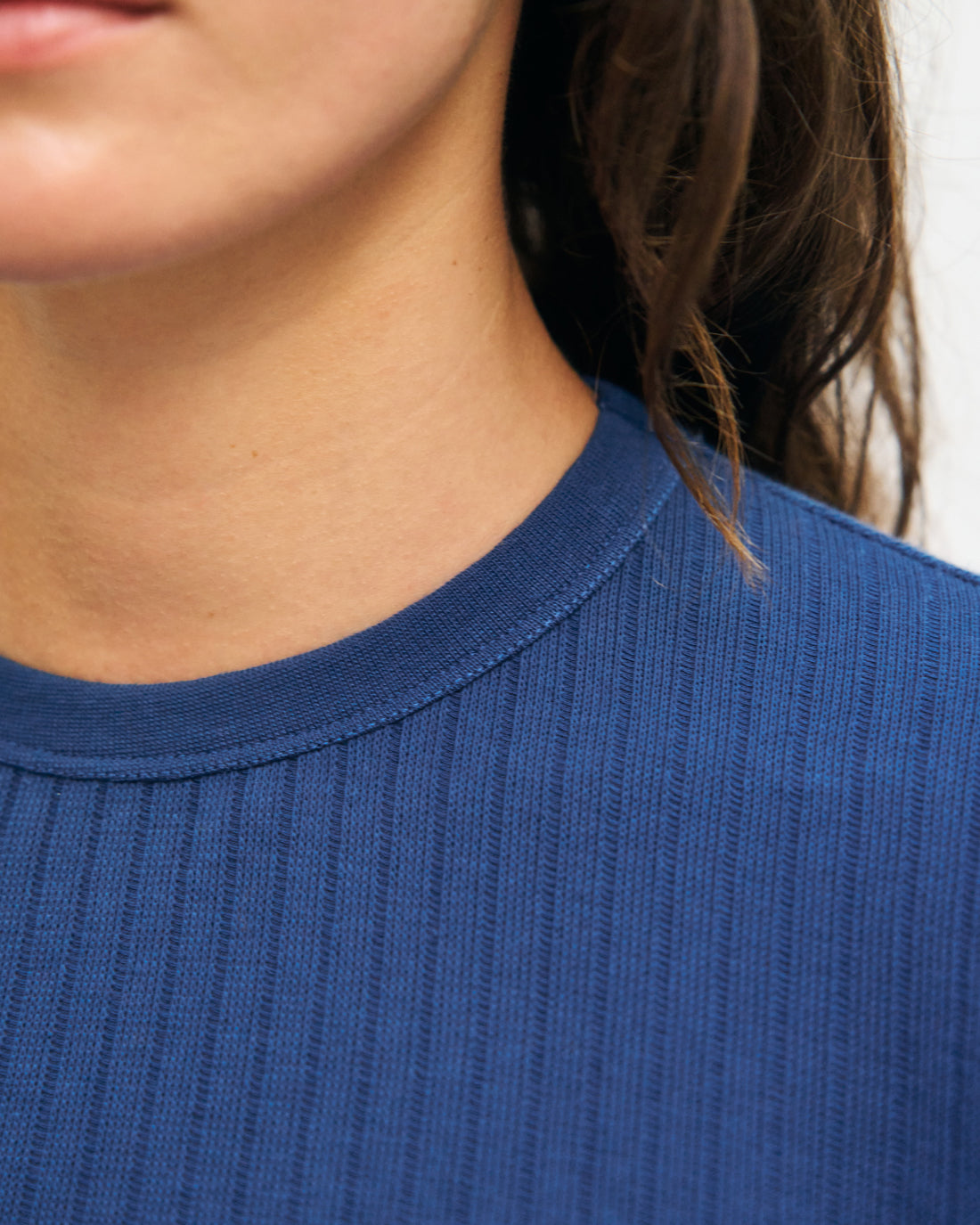 Heavyweight Ribbed T-Shirt Organic Cotton - Royal Blue