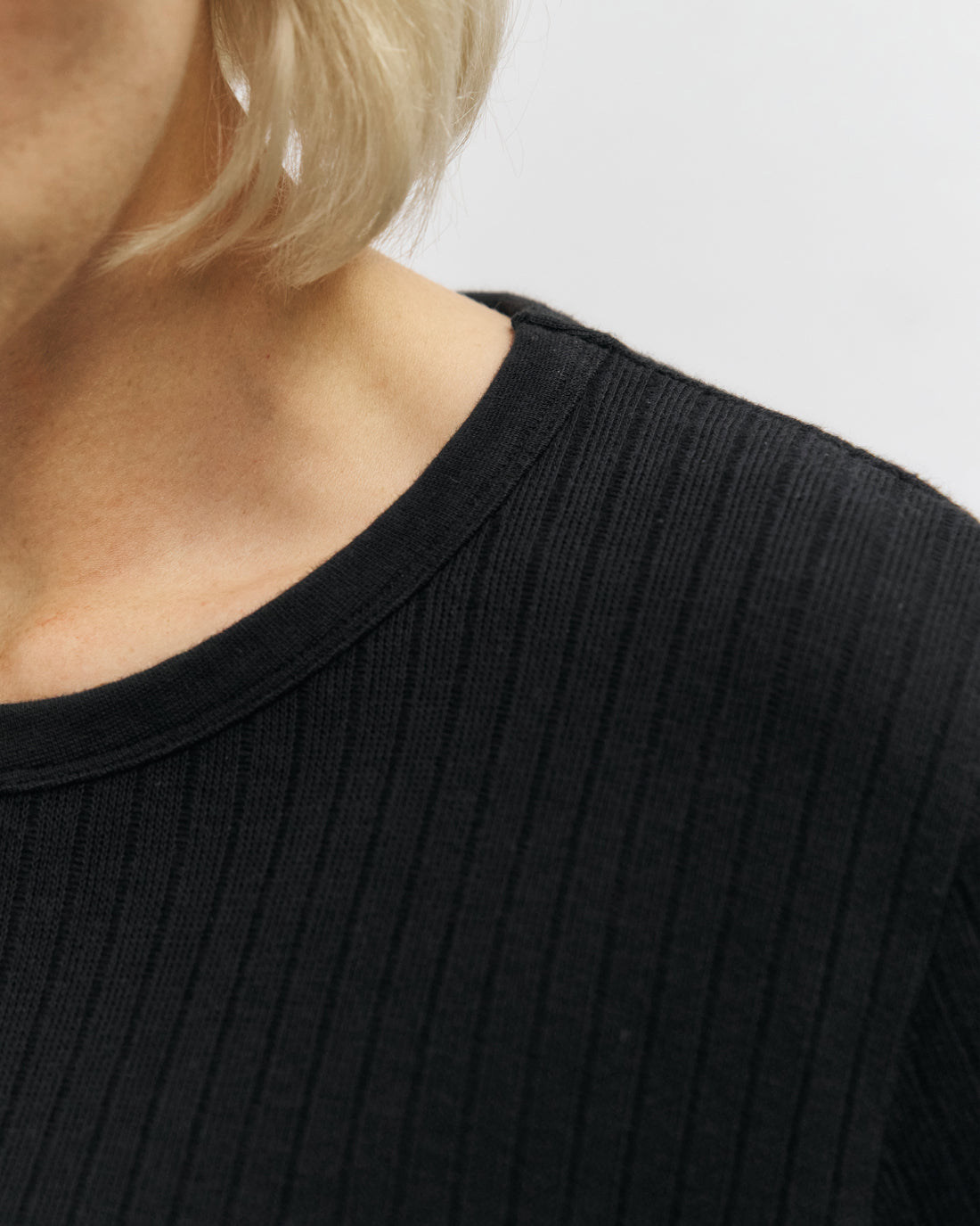 Ribbed T-Shirt Organic Cotton - Black