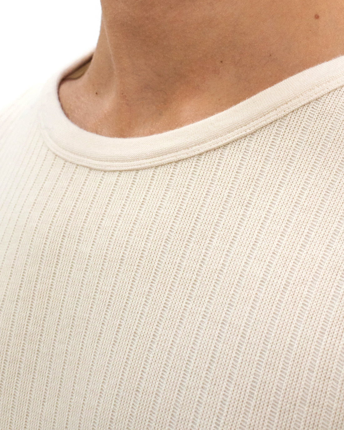Ribbed T-Shirt Organic Cotton - Cream