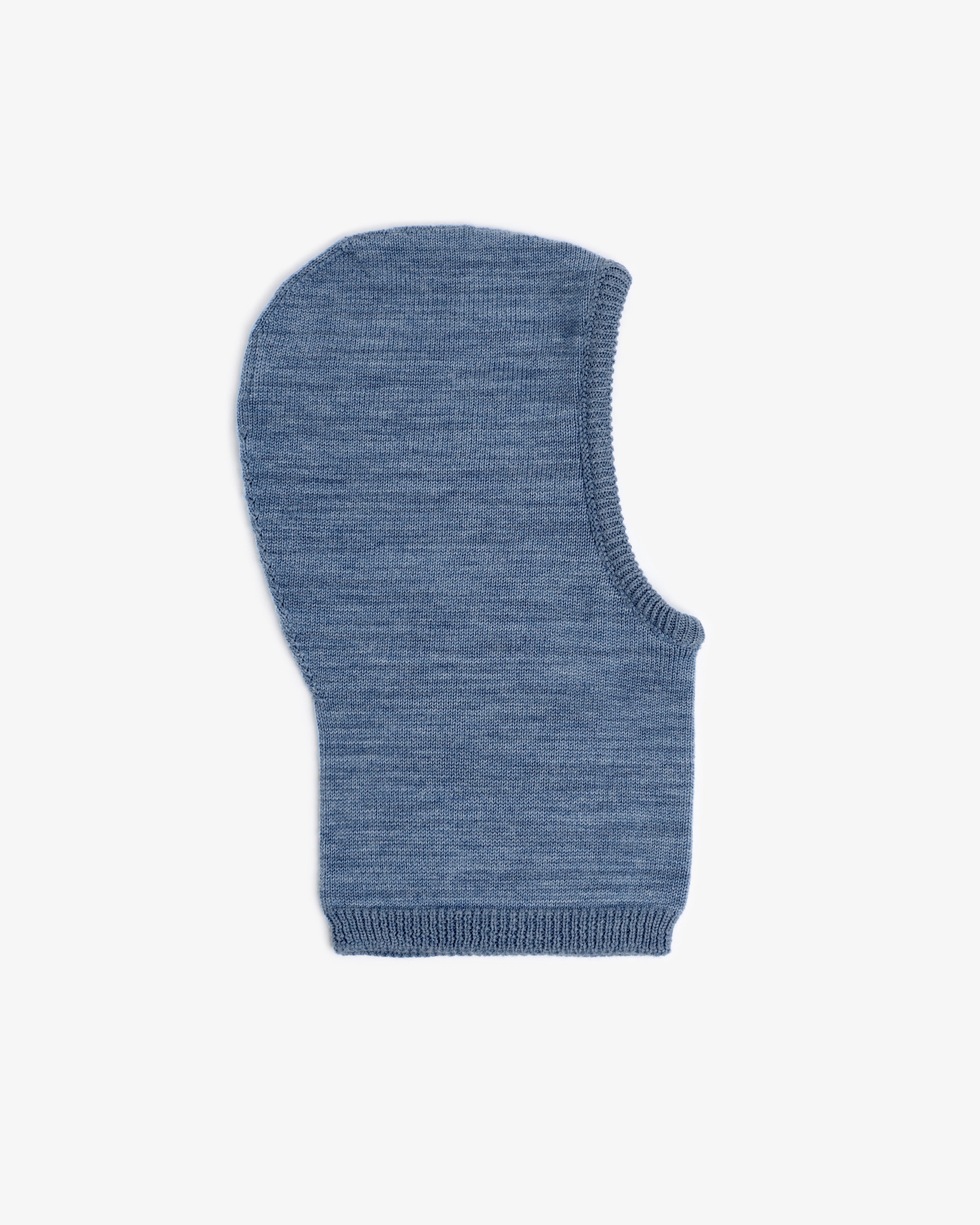 Merino wool balaclava - light blue melange