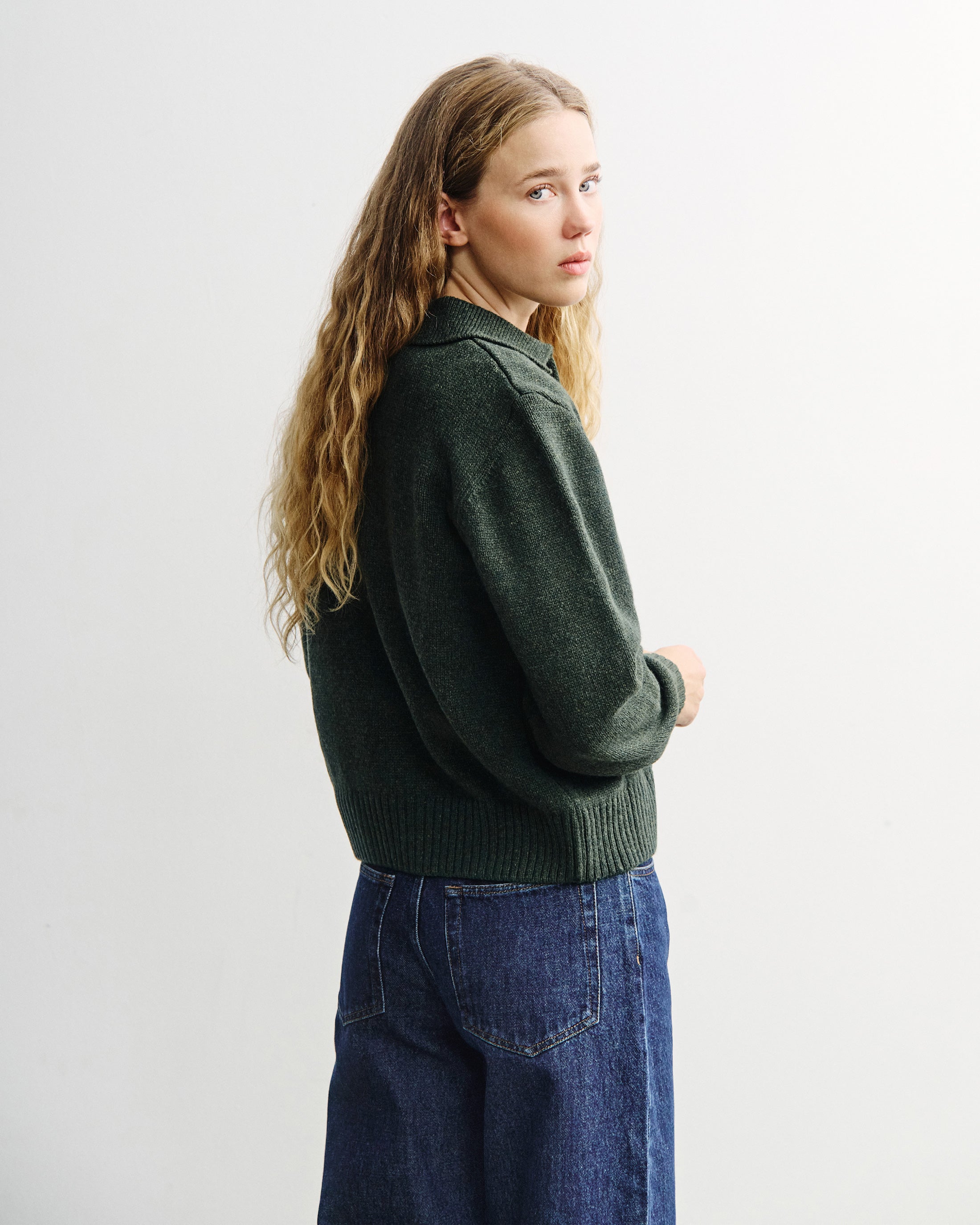 Polo Zip-Jacket Recycled Wool - Green