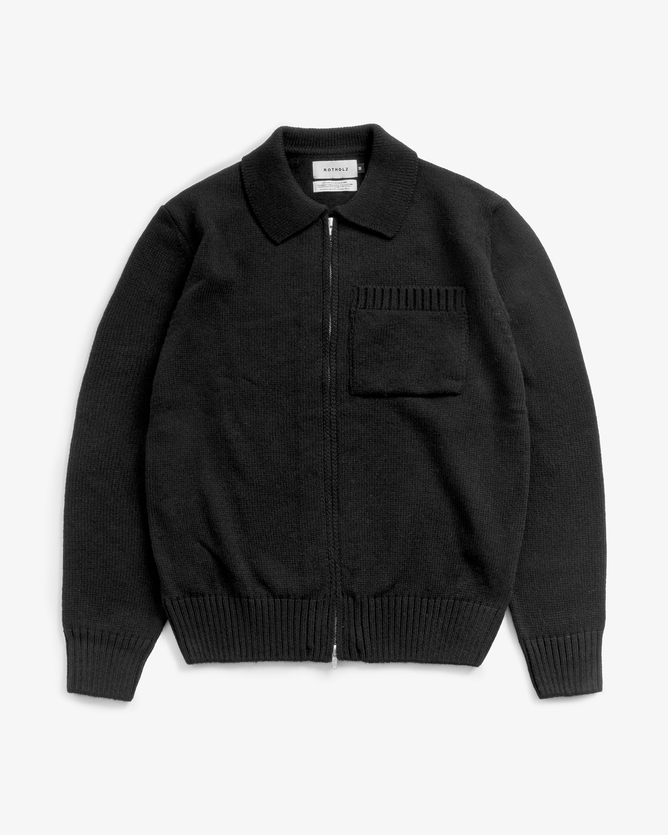 Polo Cardigan - Black