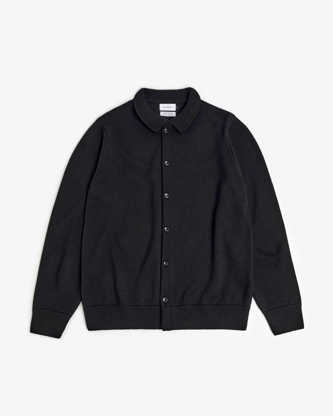 Knit Shirt Merino Wool - Black