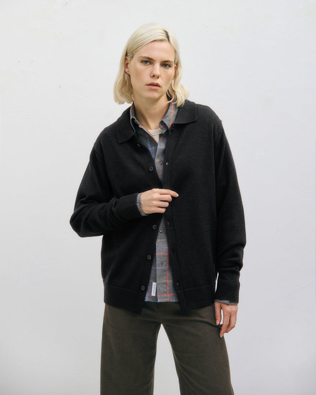 Knit Shirt Merino Wool - Black