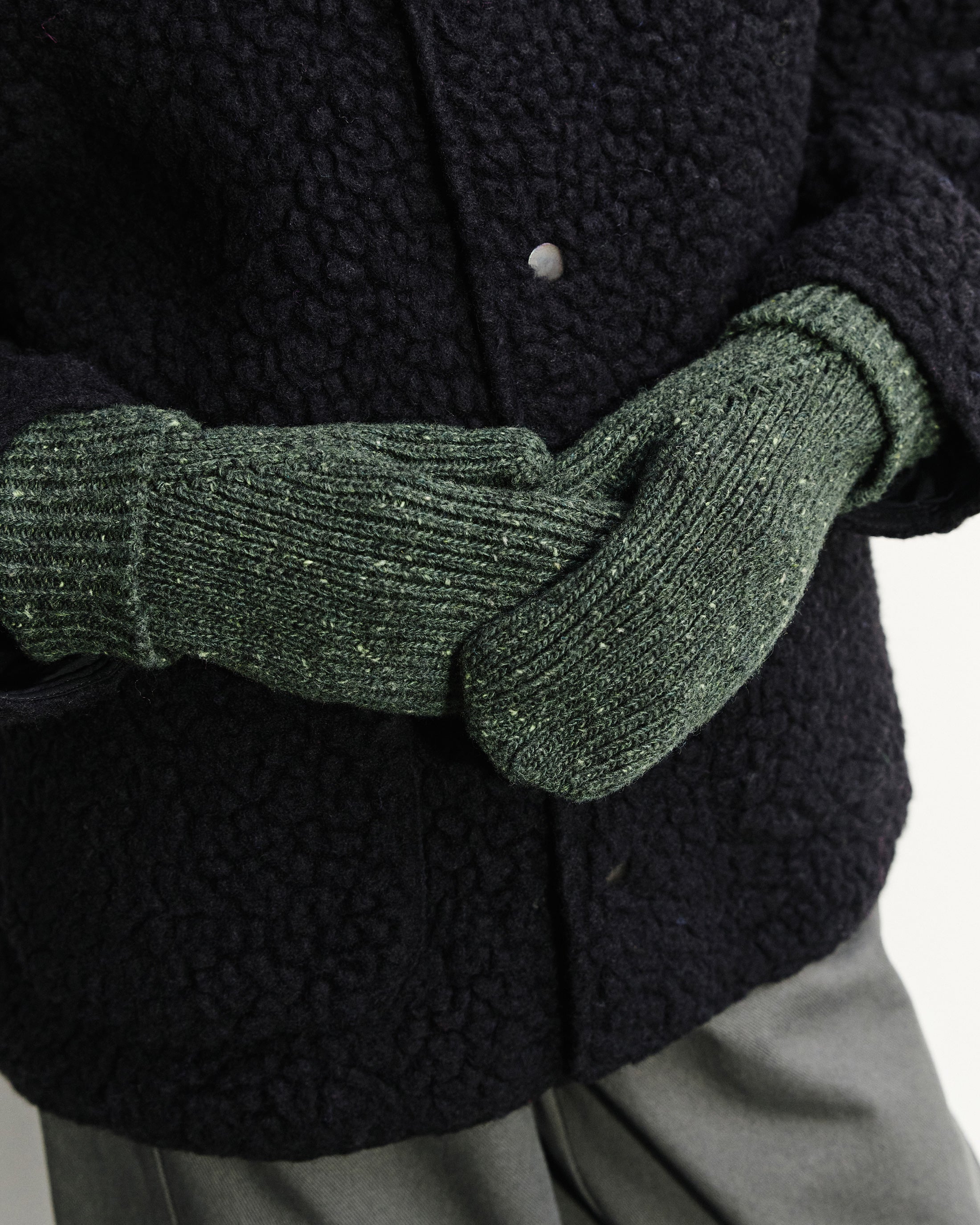 Knitted Mittens - Speckled Green FW26