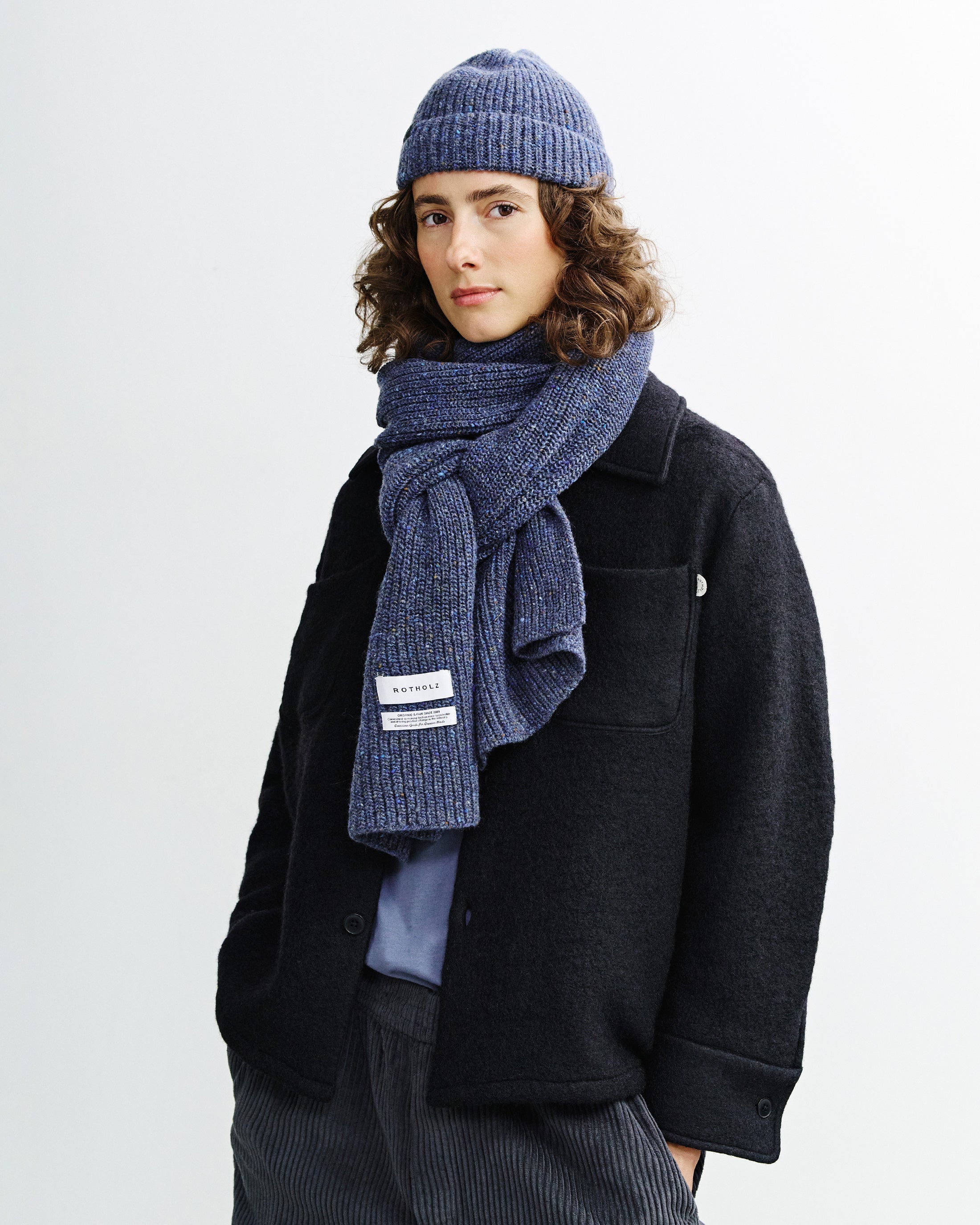 Knit Scarf - Speckled Blue FW26