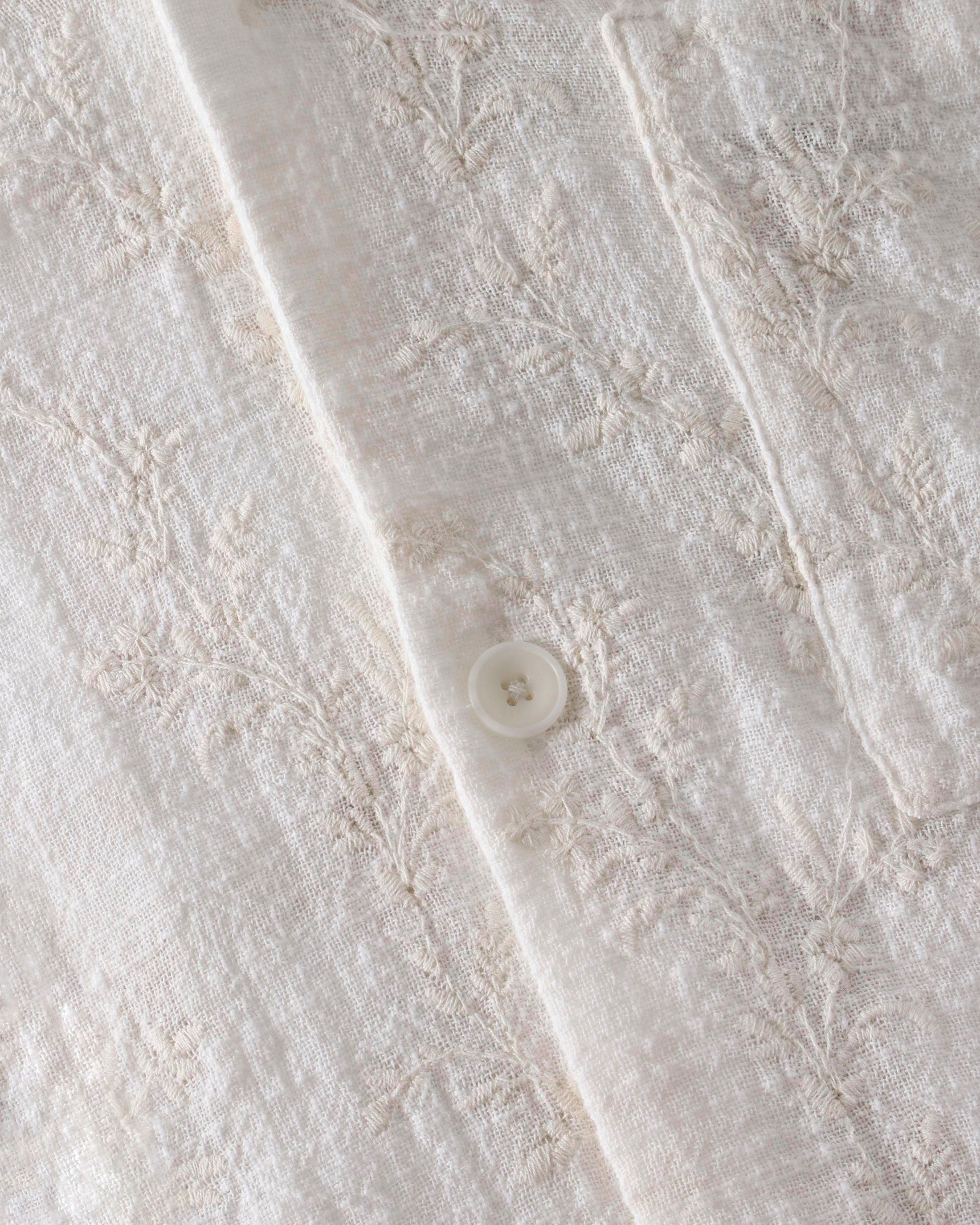 Leisure Shirt Organic Cotton - Floral White