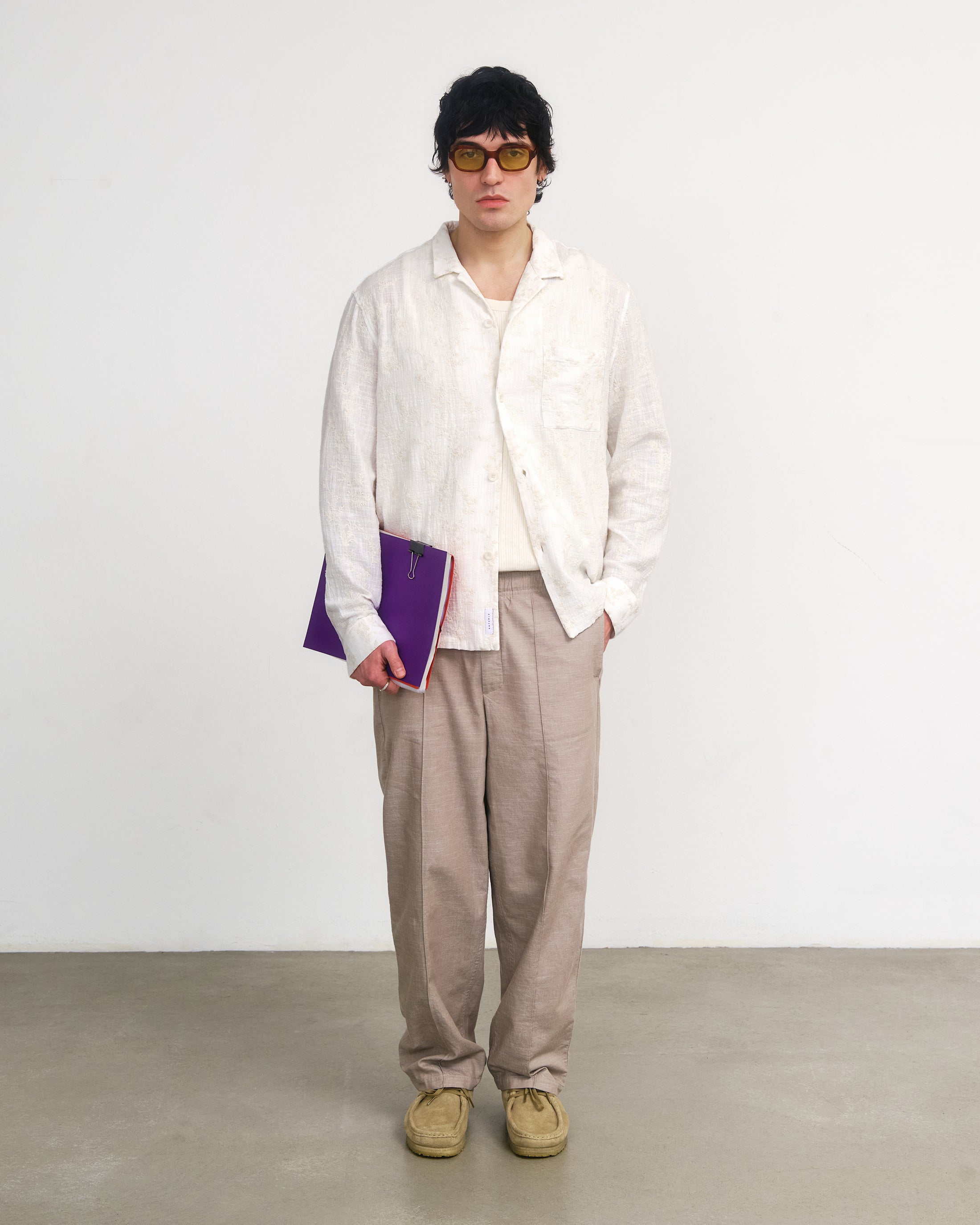 Embroidered Shirt Organic Cotton - White