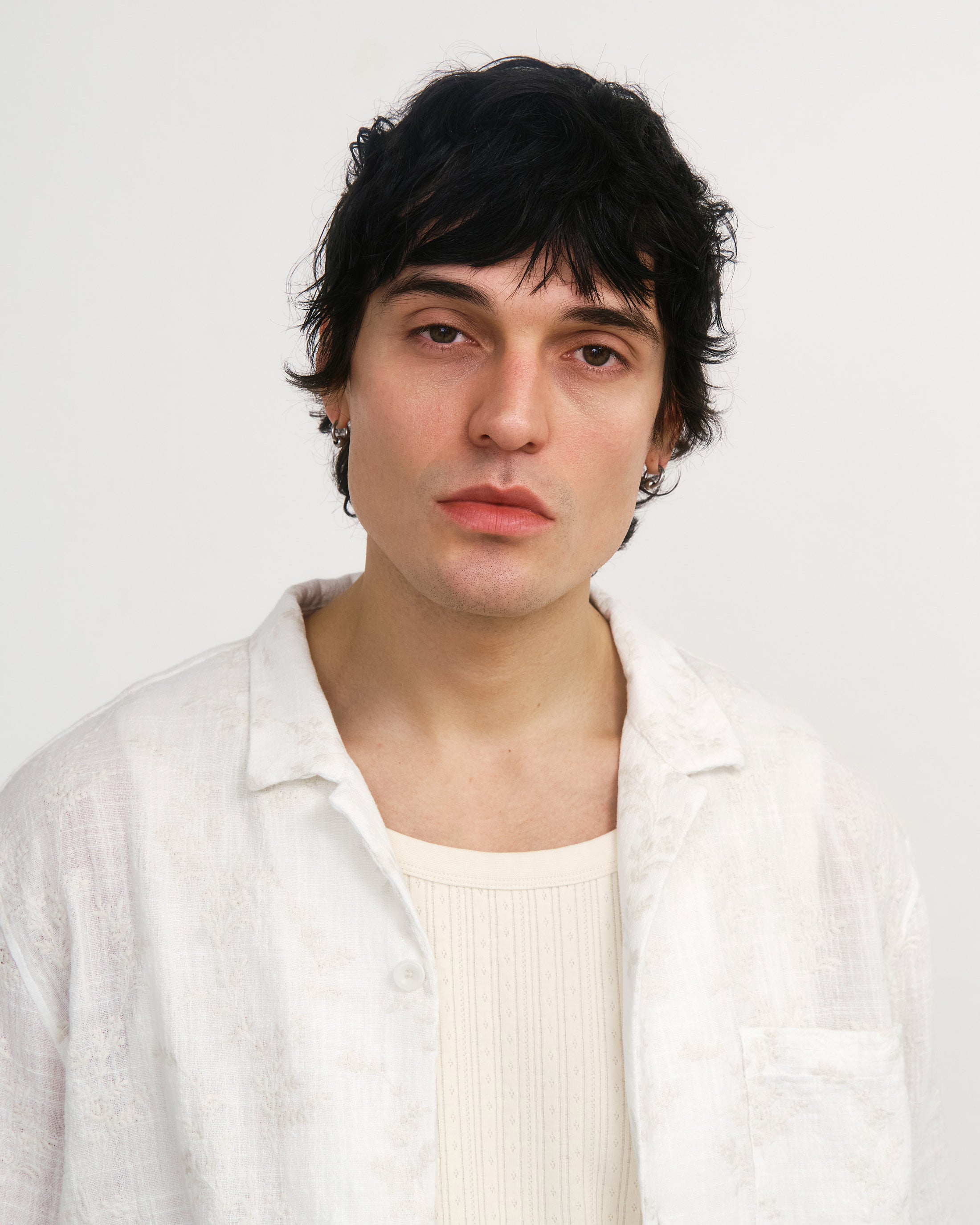 Embroidered Shirt Organic Cotton - White
