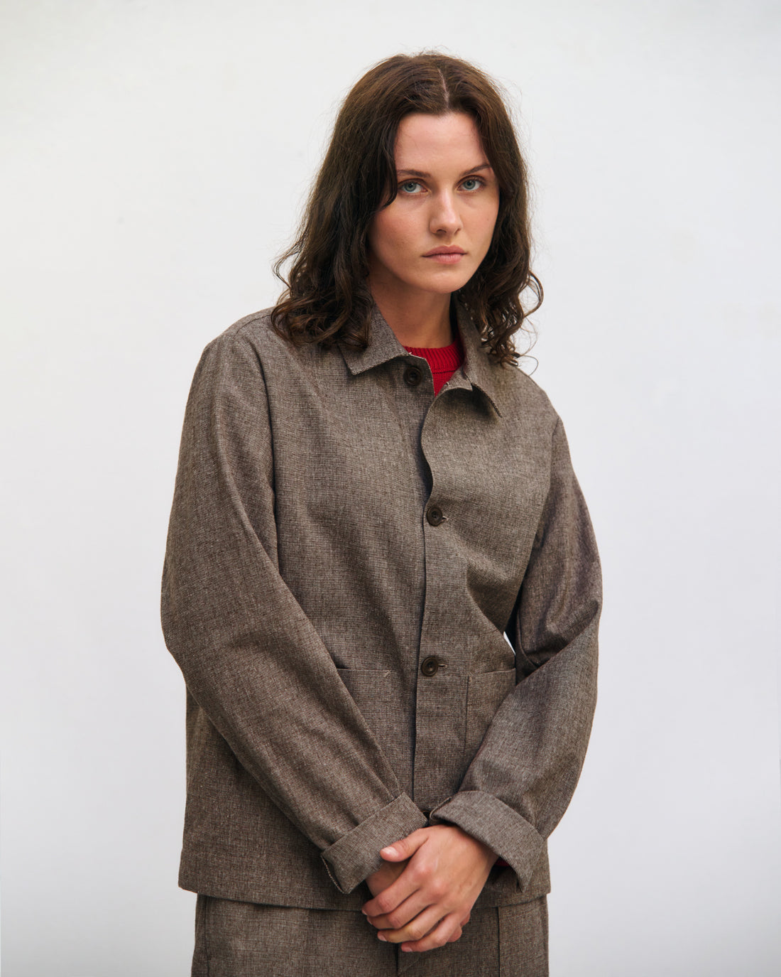 Lightweight jacket, organic cotton - canvas brown