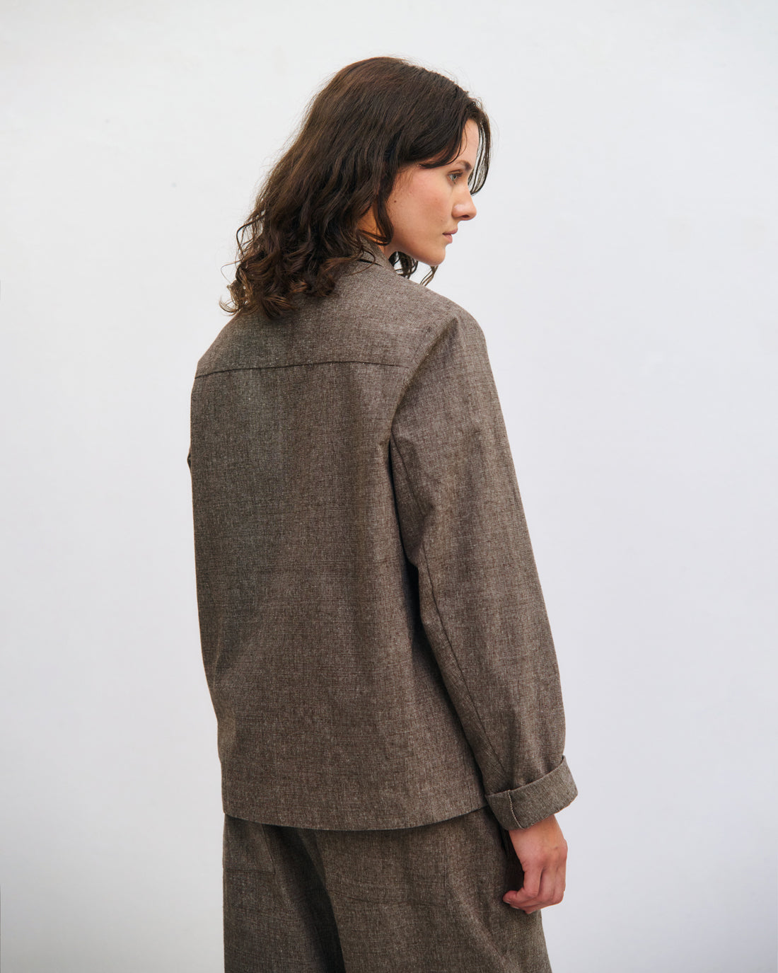 Lightweight jacket, organic cotton - canvas brown