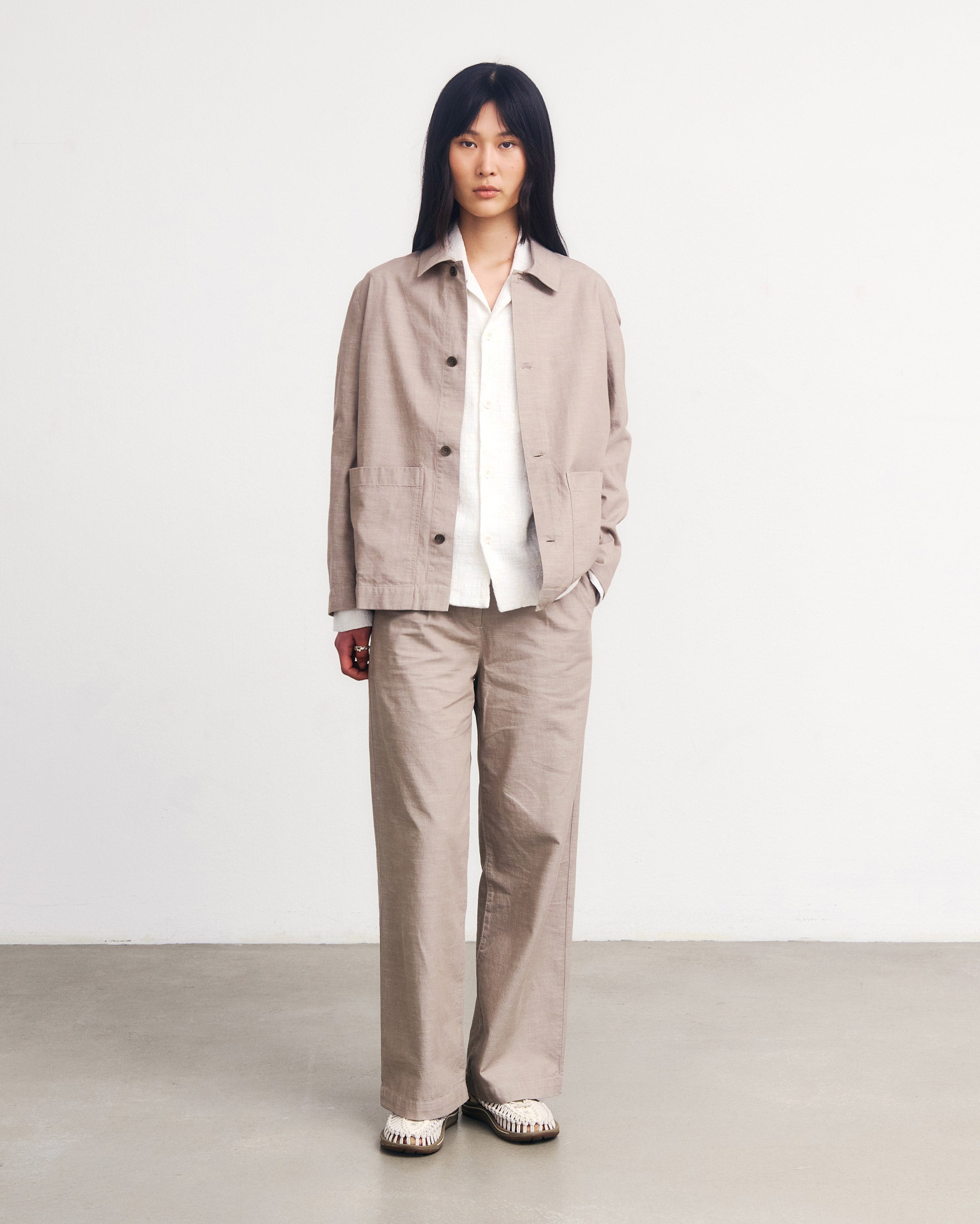 Light Overjacket Organic Cotton - Gray Brown