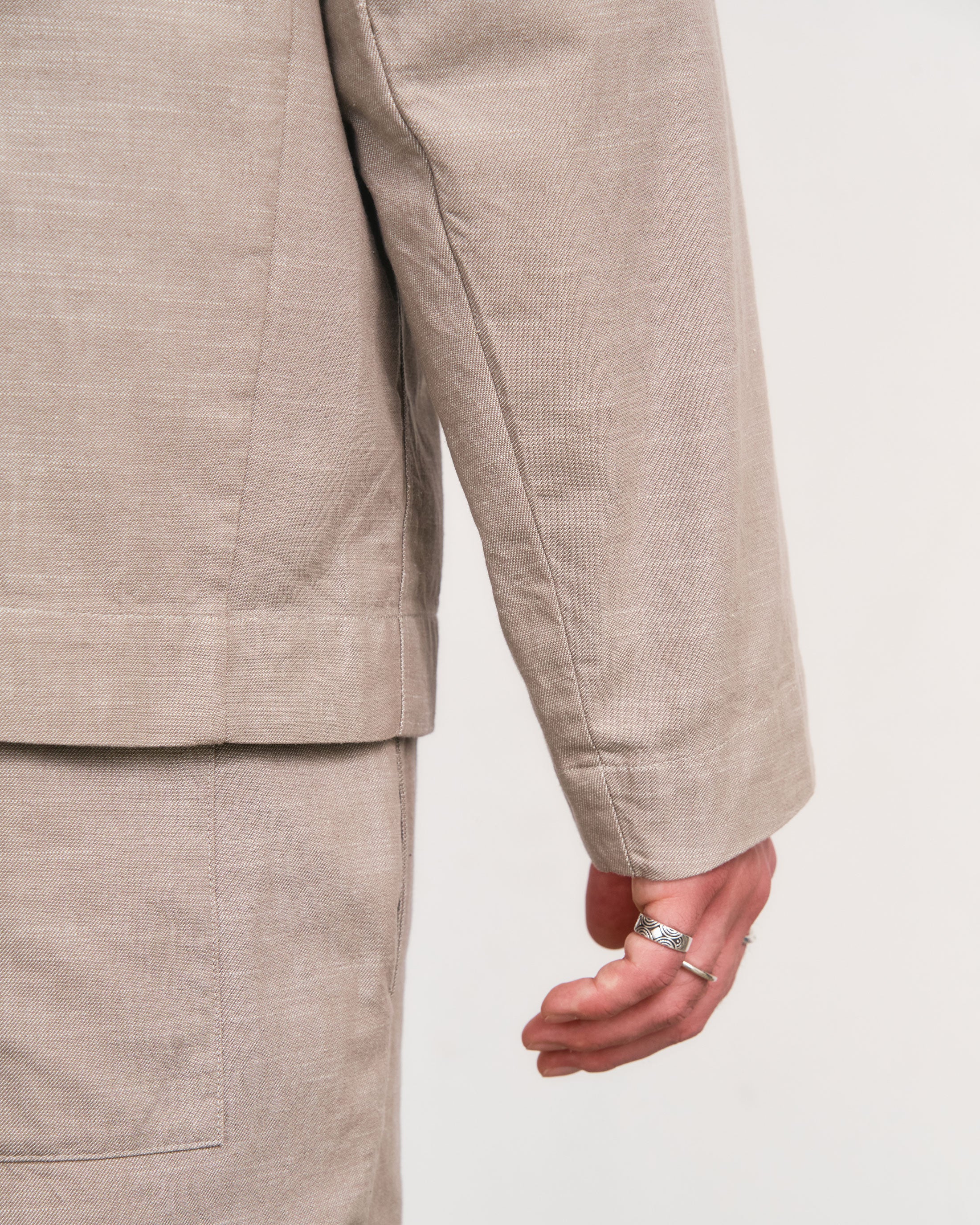 Light Overjacket Organic Cotton - Gray Brown