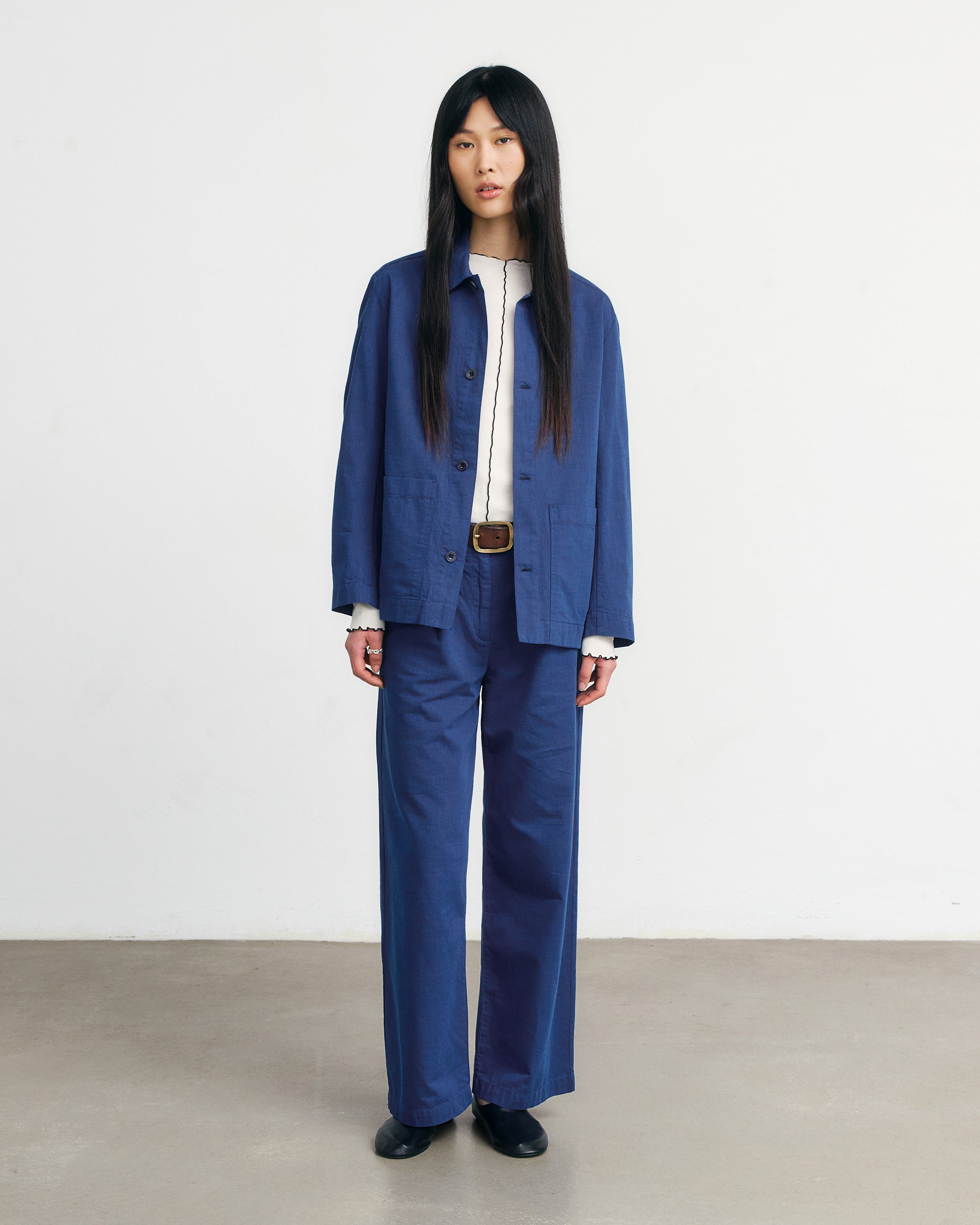 High Waist Hose Bio Baumwolle - Blau