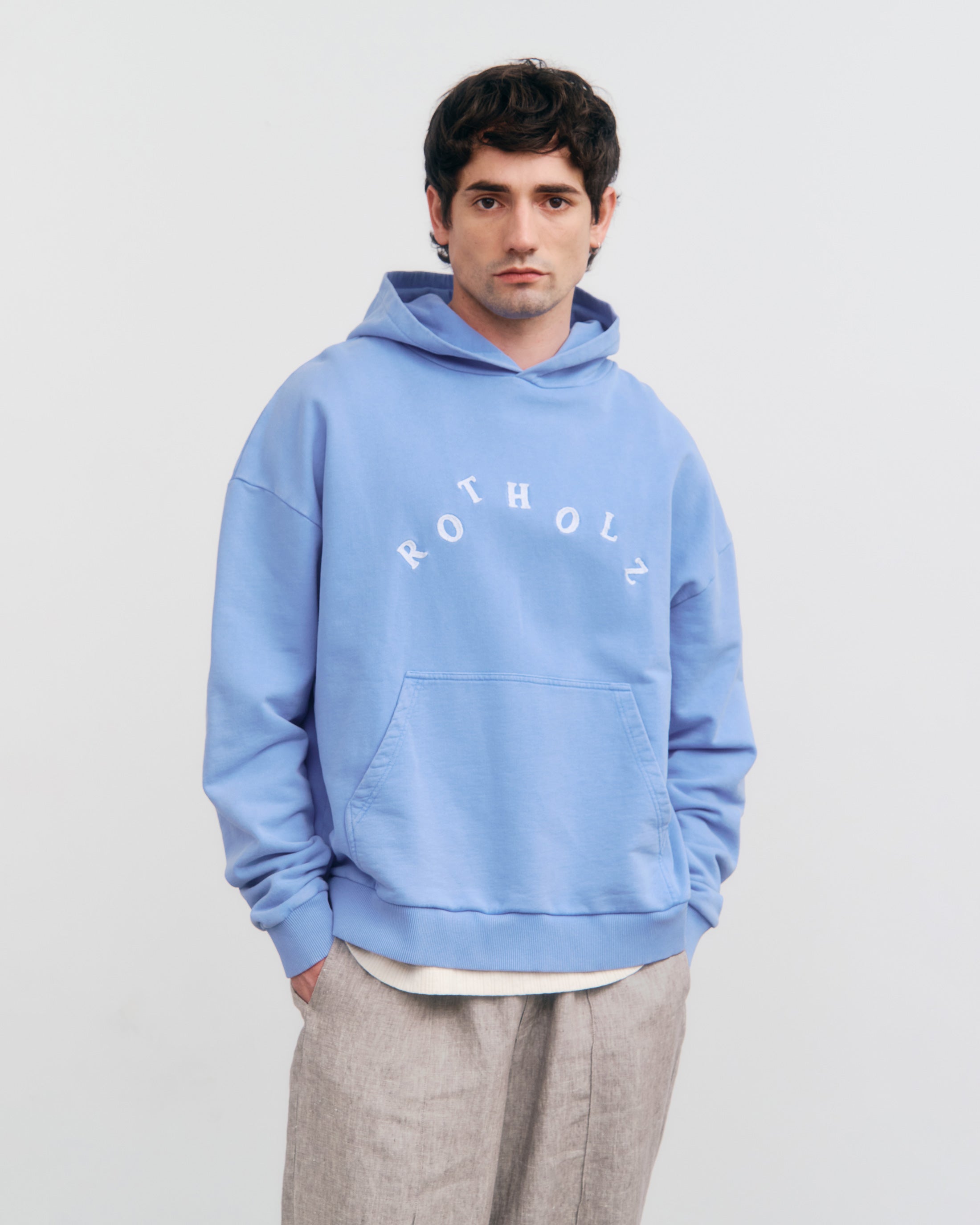 Logo Hoodie Organic Cotton - Light Blue