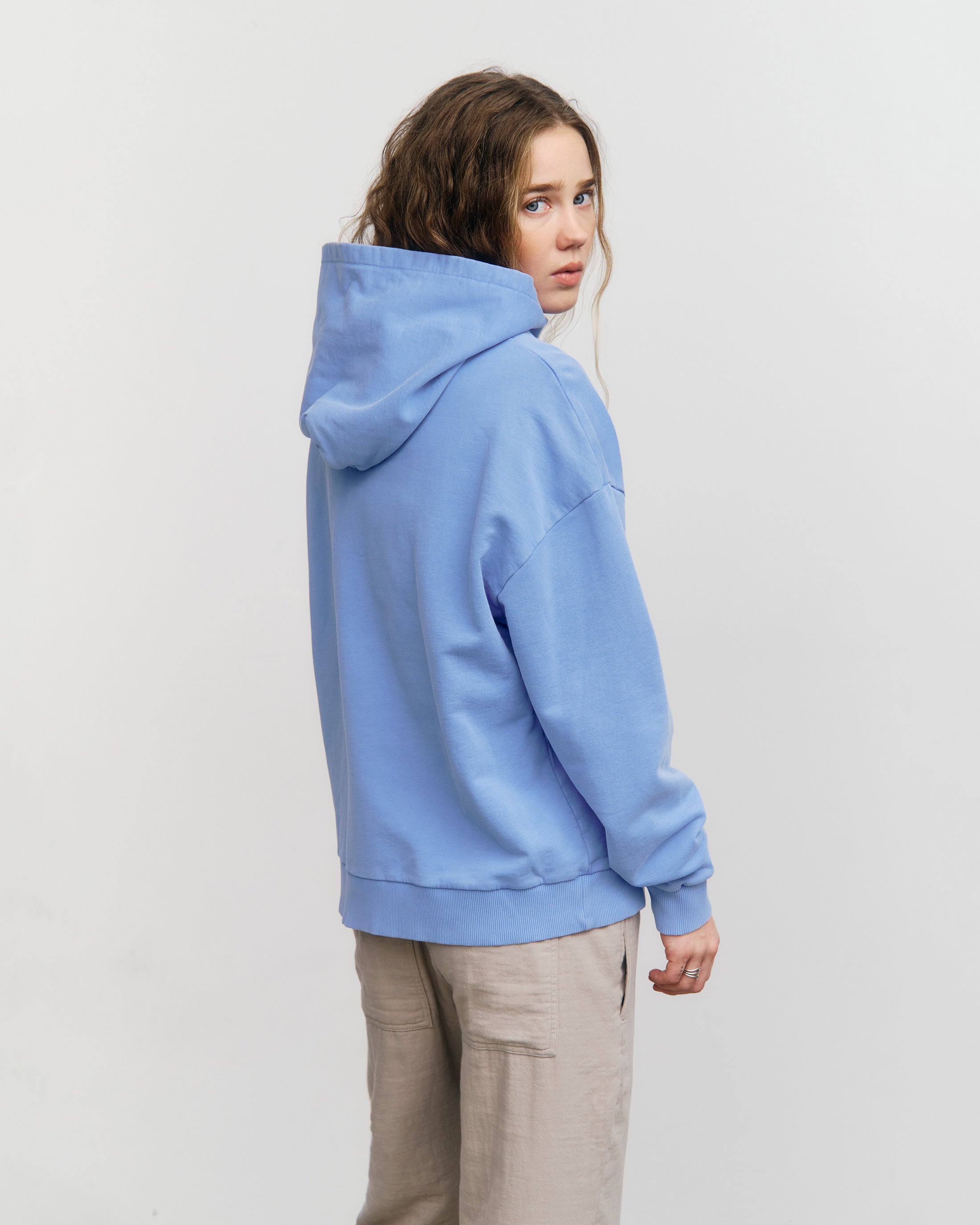 Logo Hoodie Organic Cotton - Light Blue