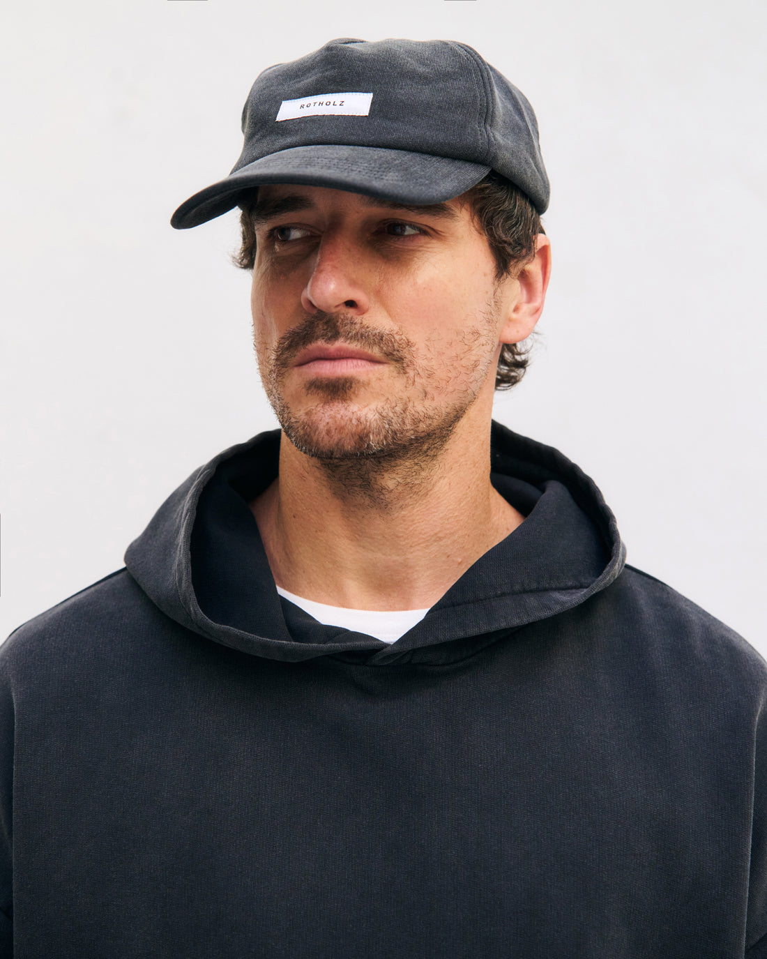 Logo Hoodie Organic Cotton - Washed Black