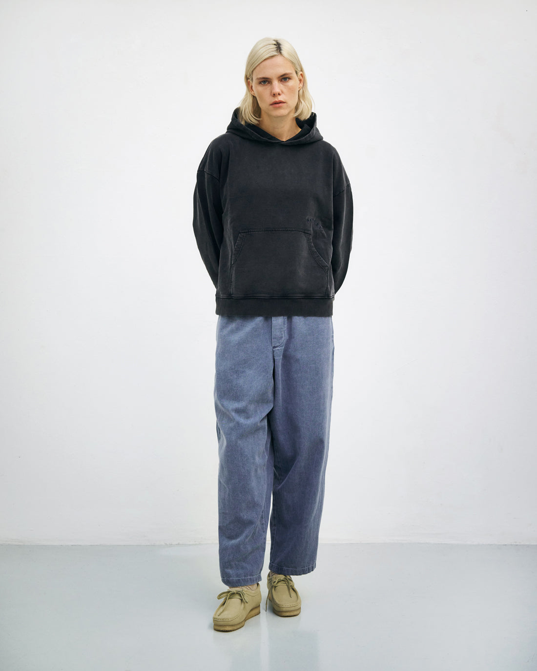Logo Hoodie Organic Cotton - Washed Black