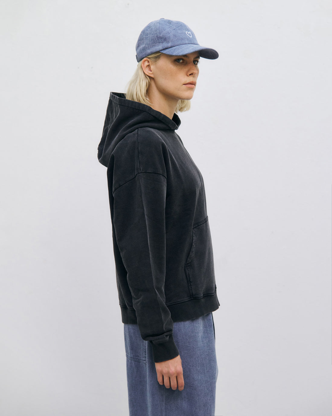 Logo Hoodie Organic Cotton - Washed Black