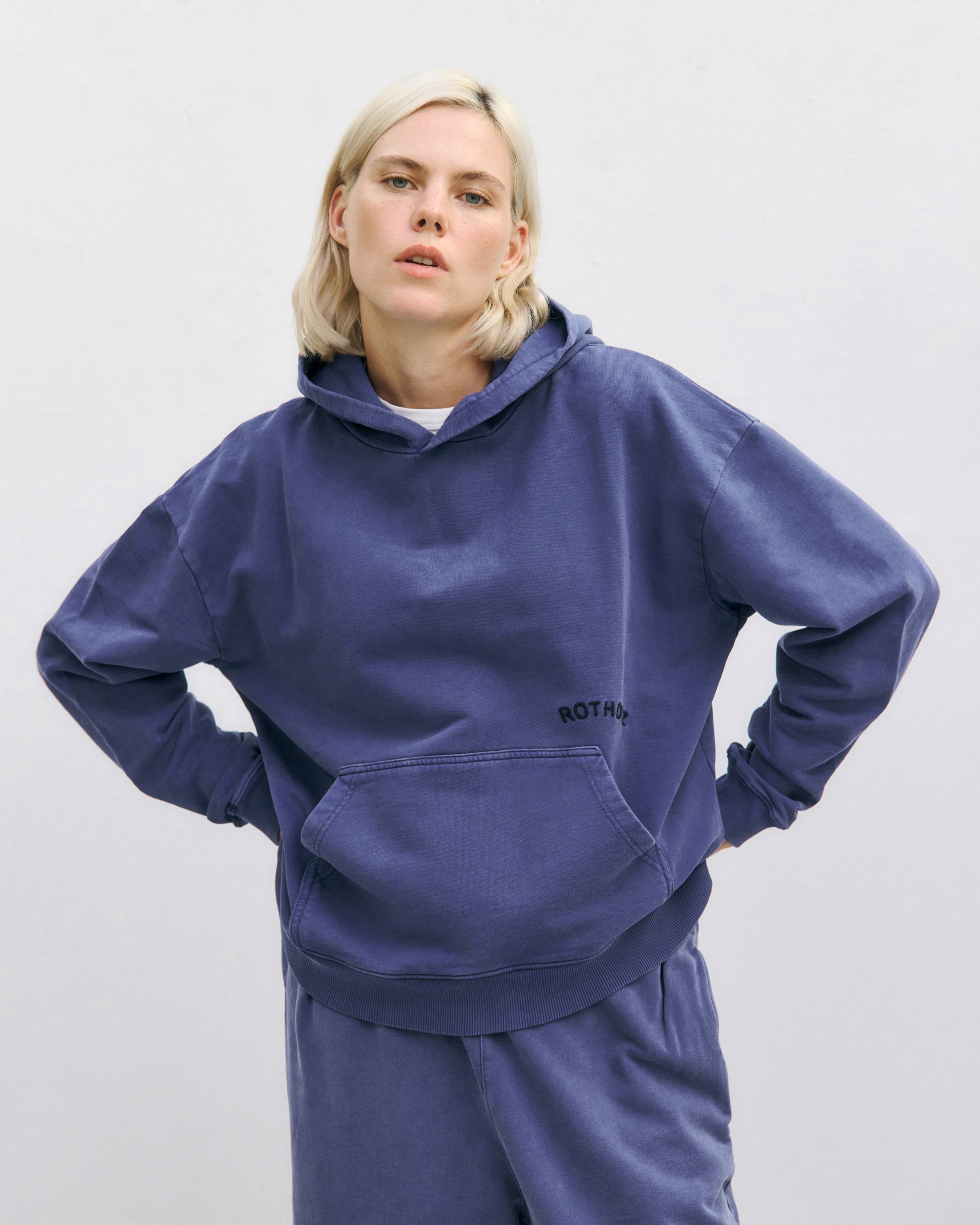 Logo Hoodie Organic Cotton - Blue