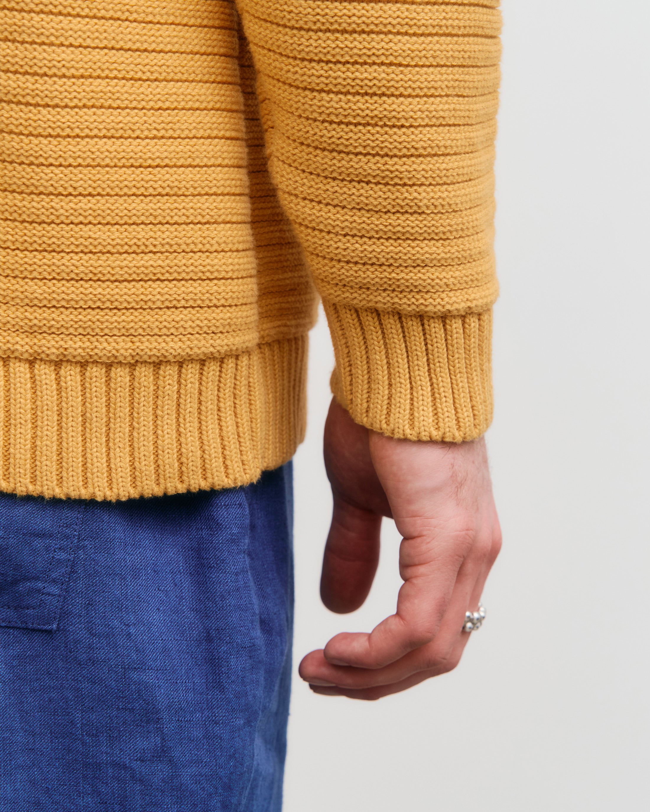 Ribbed Organic Cotton Jumper - Yellow
