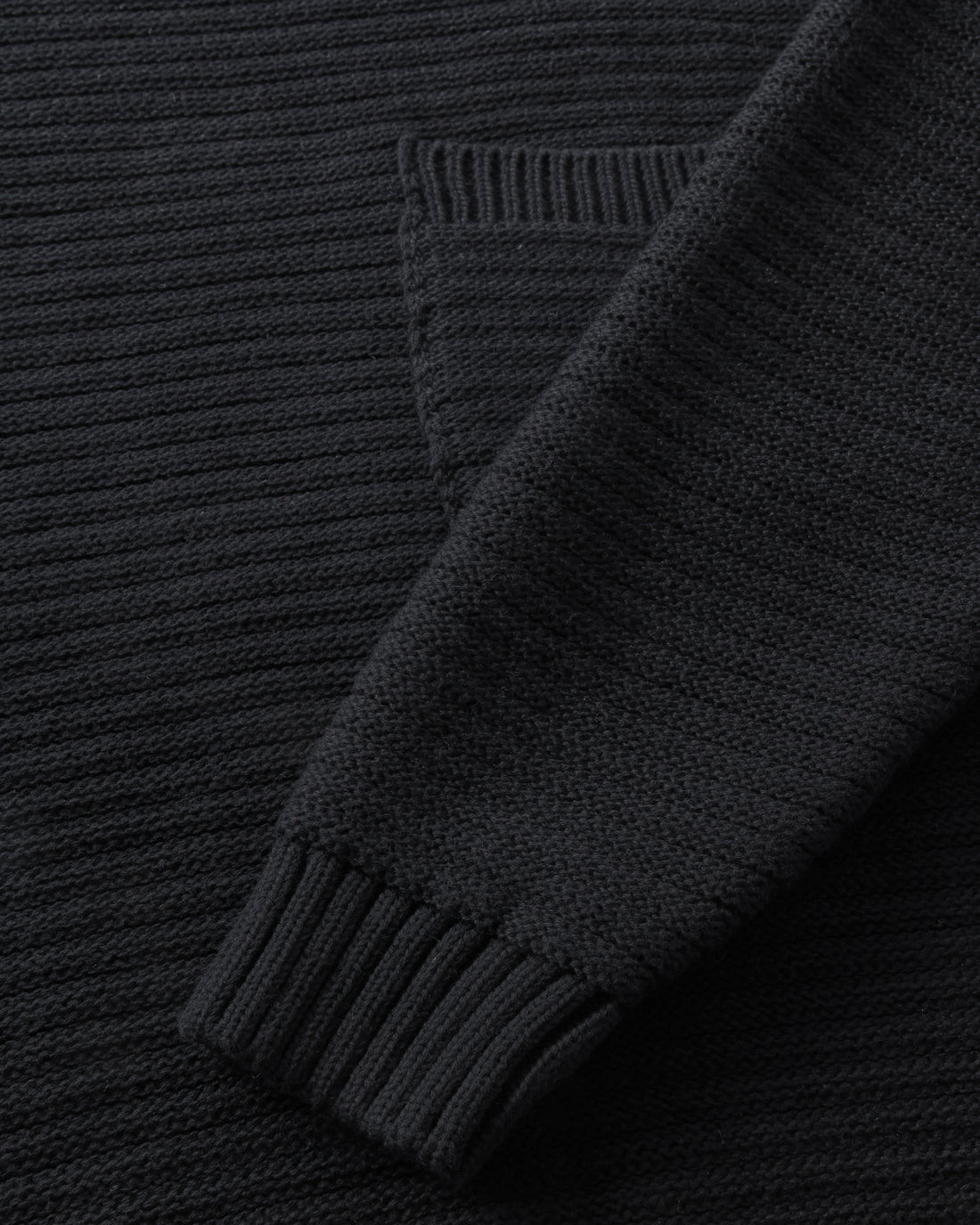 Ribbed knit sweater organic cotton - Black