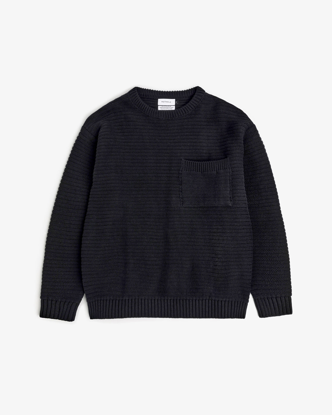 Ribbed knit sweater organic cotton - Black