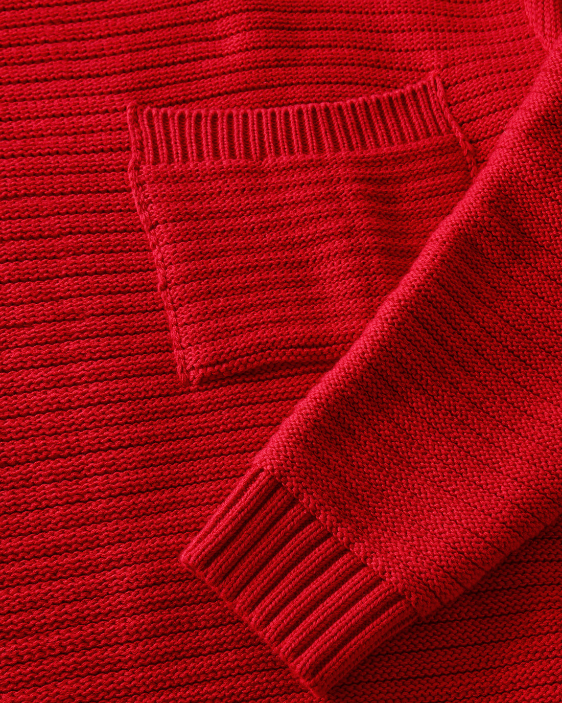 Ribbed knit sweater organic cotton - Red
