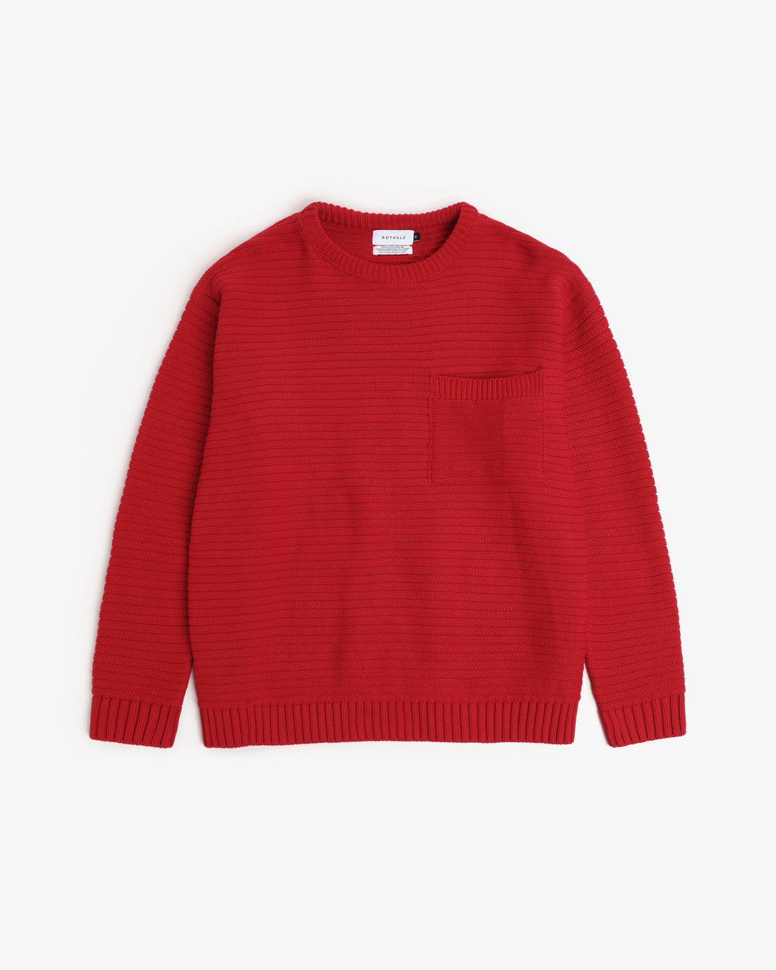Ribbed knit sweater organic cotton - Red