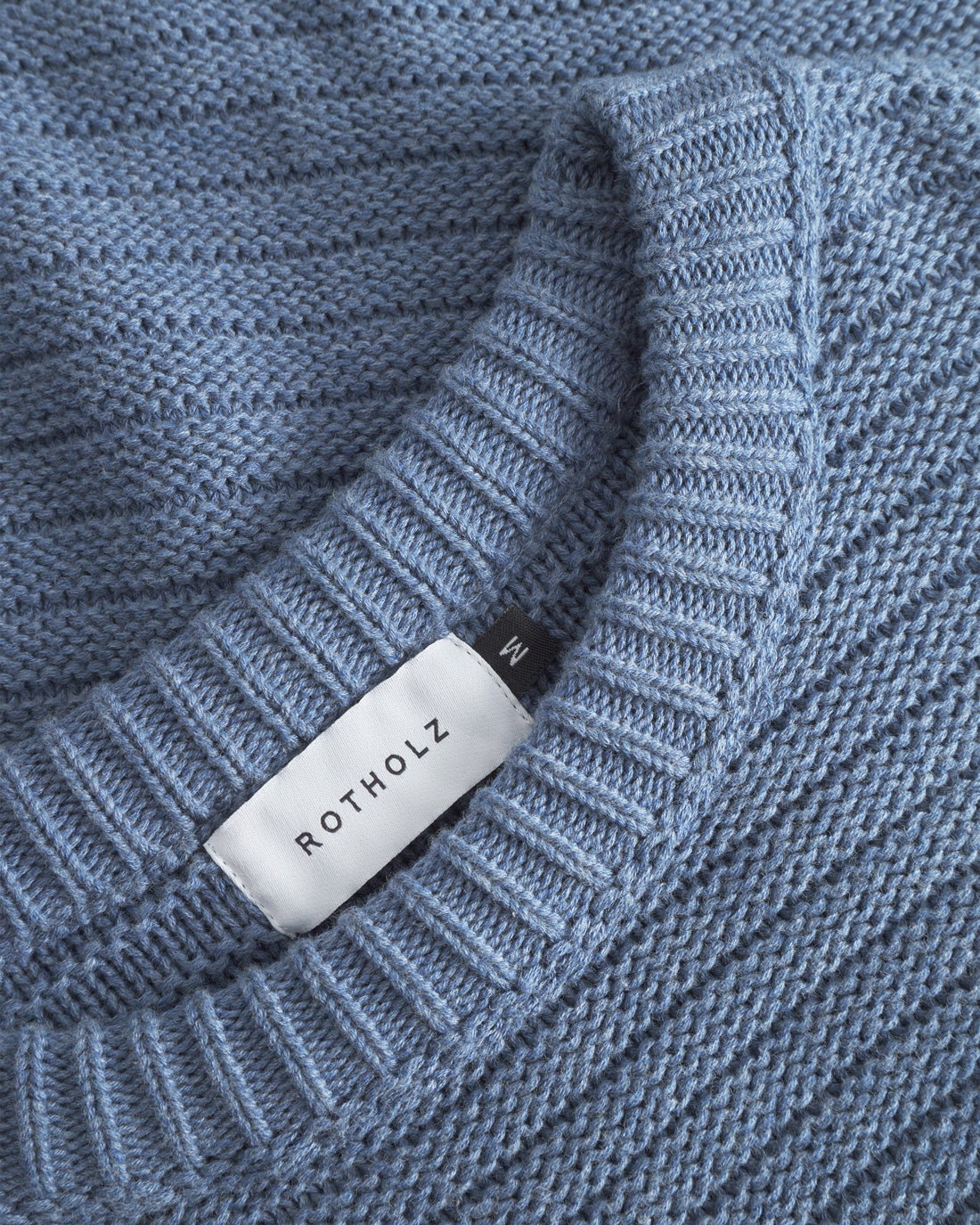 Ribbed knit sweater organic cotton - Blue