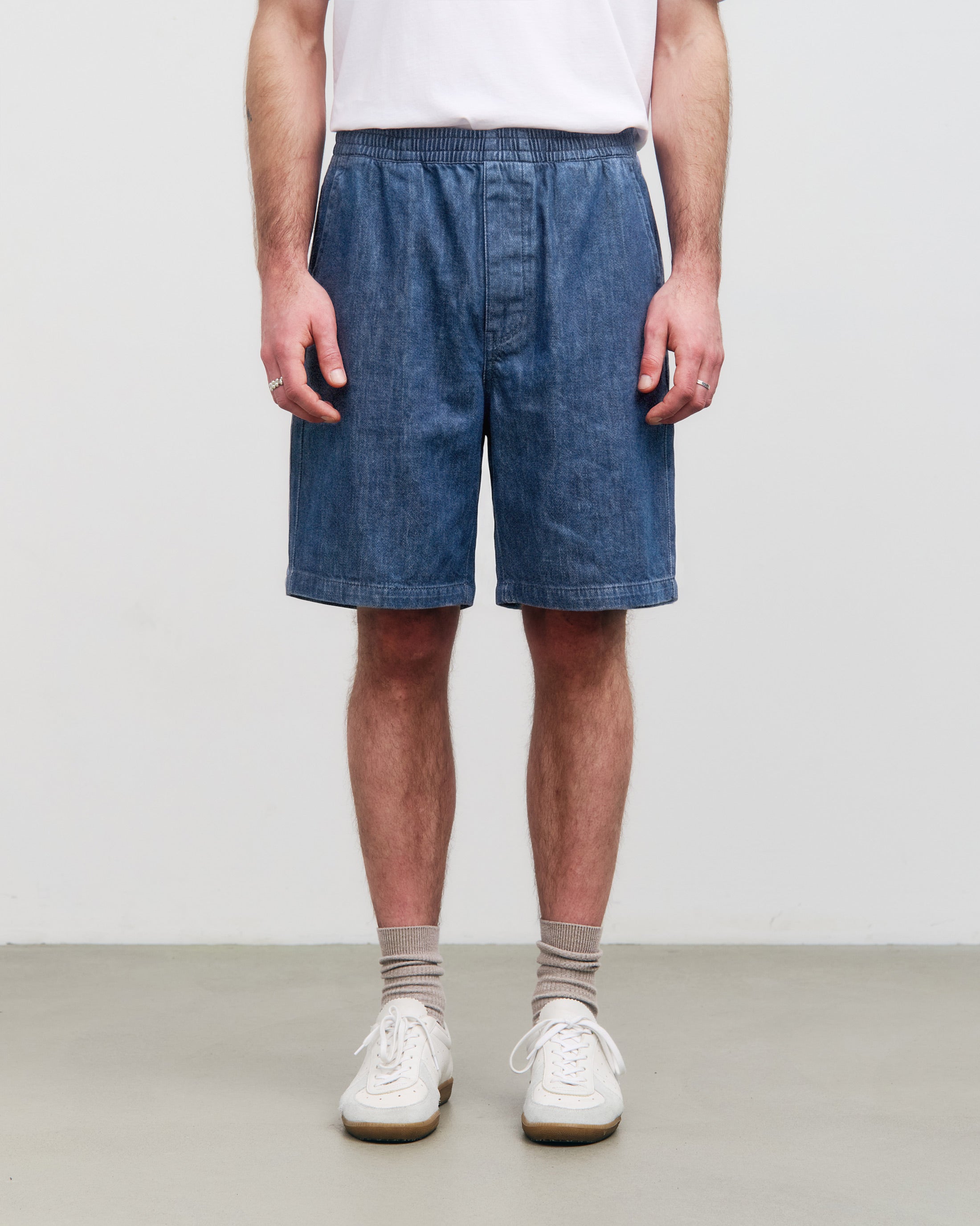 Wide Denim Shorts Recycled Cotton – Blue