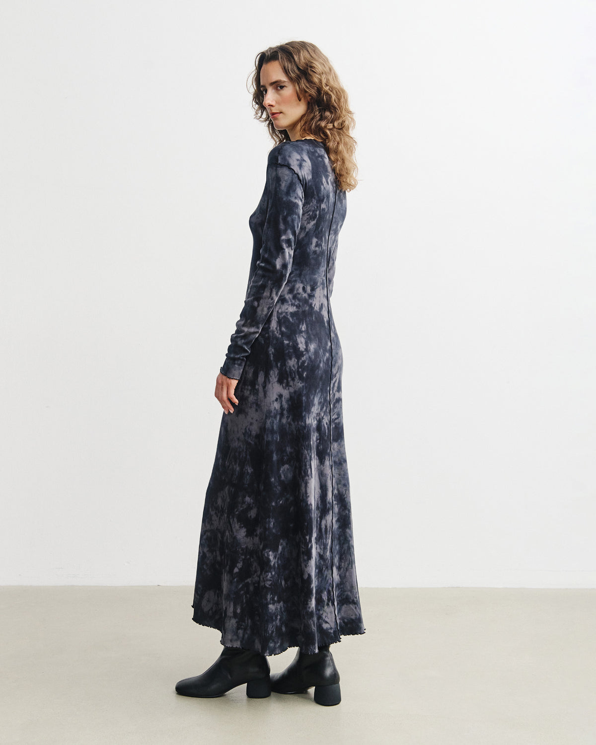 Pin-Tucked Organic Cotton Dress - Batik Black