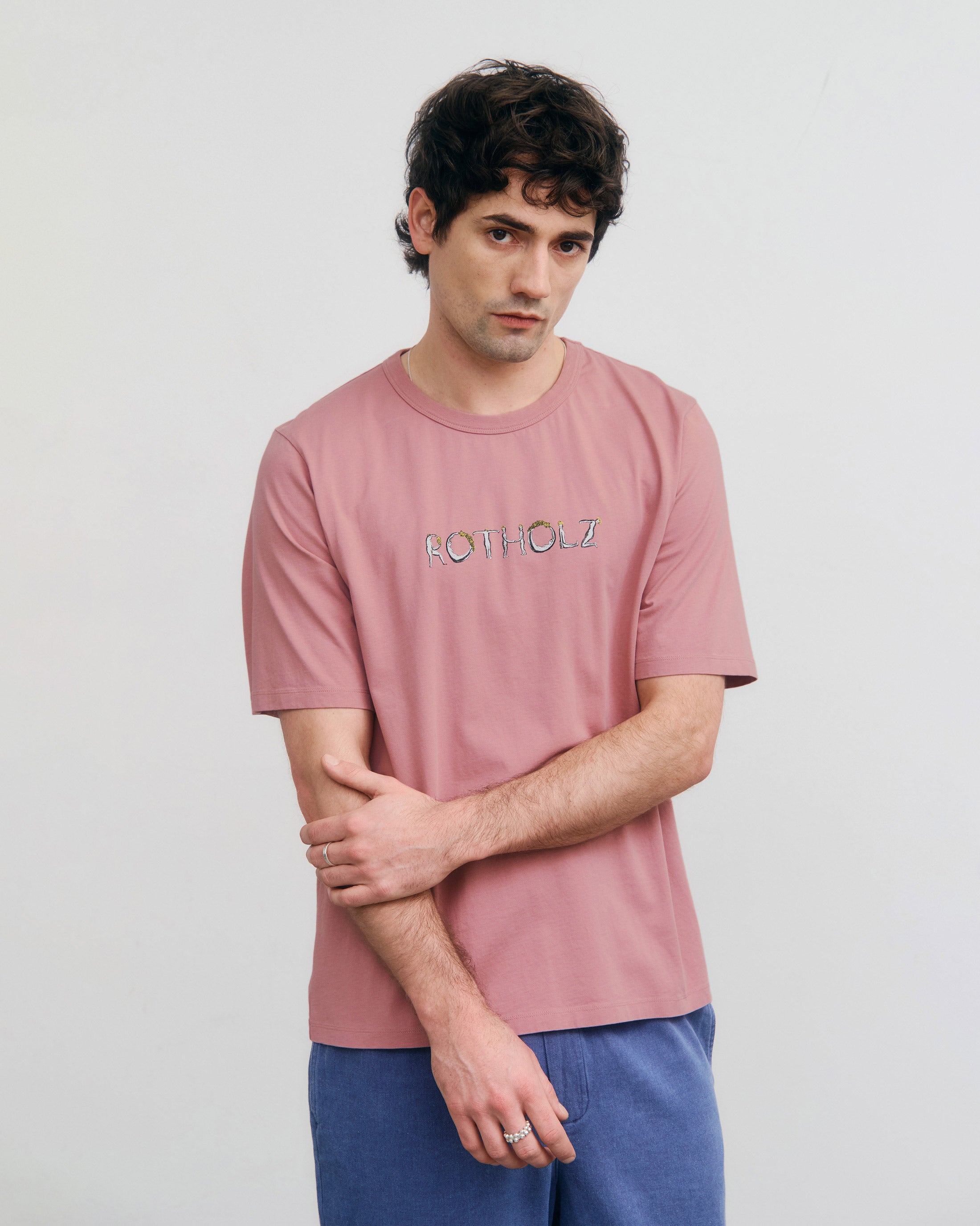 T-Shirt with Logo Print - Pink