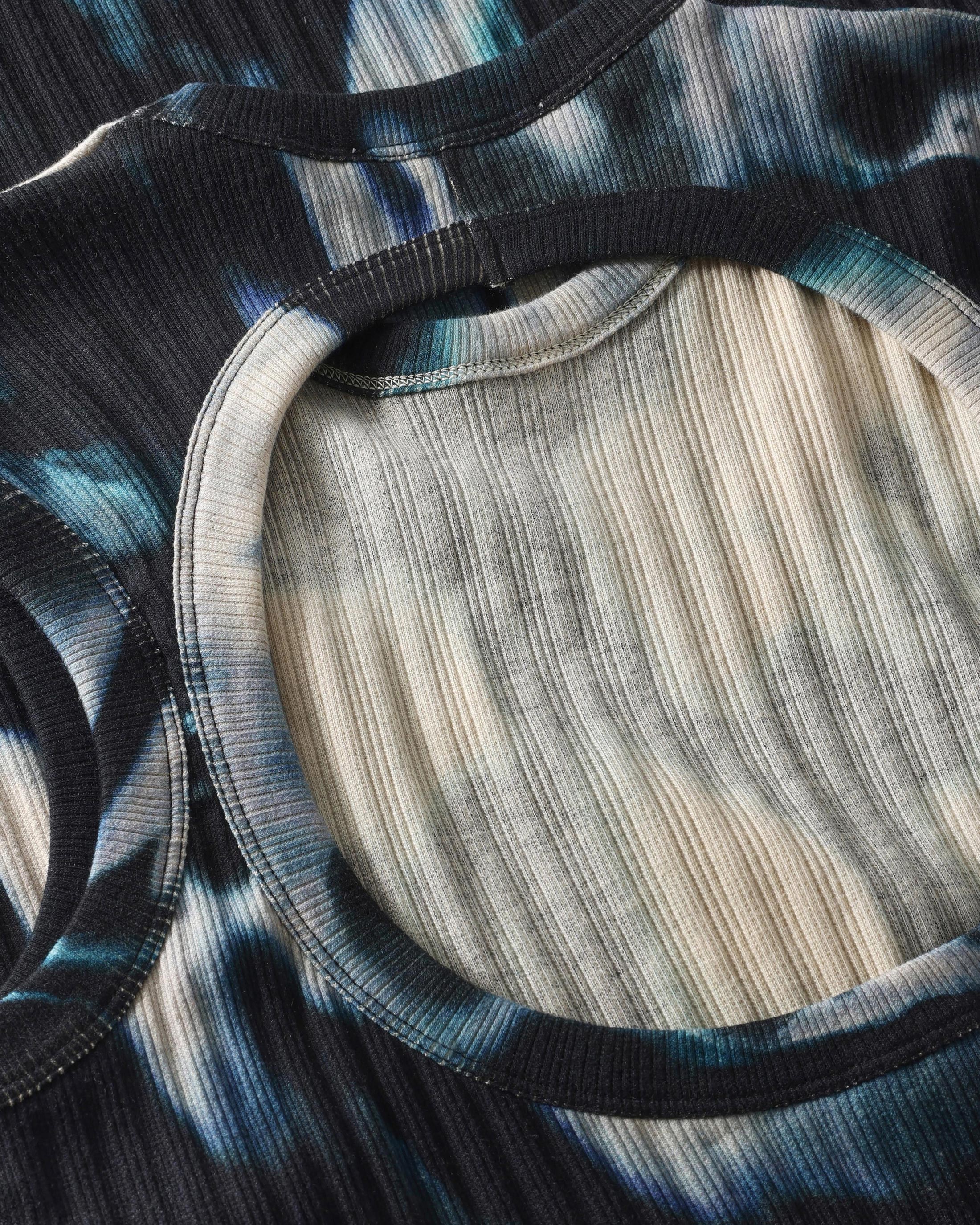 Open Back Singlet Organic Cotton - Black Ocean