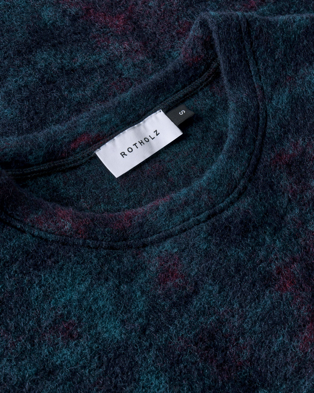 Long vest organic wool blend - blue melange