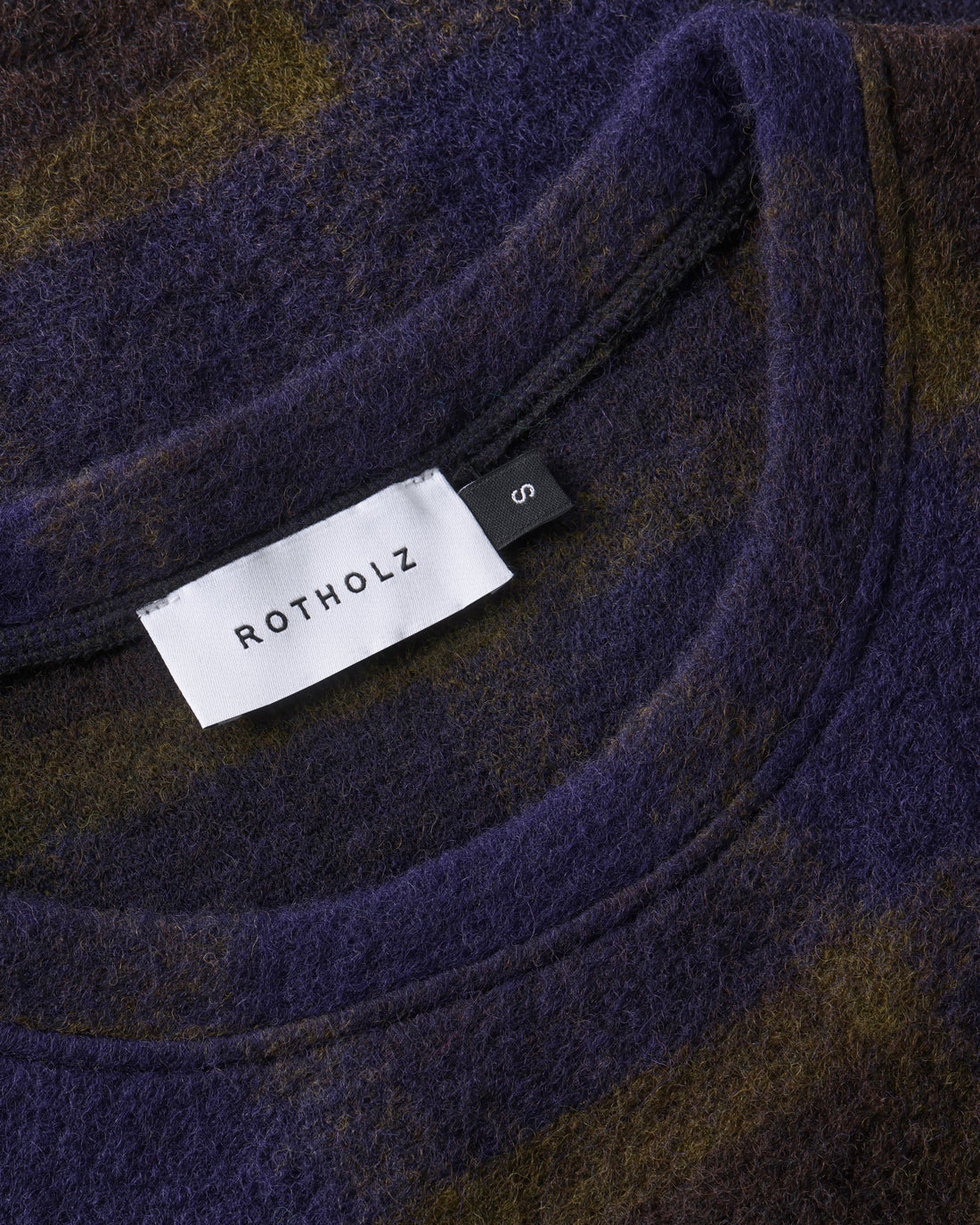 Long vest organic wool blend - purple checkered