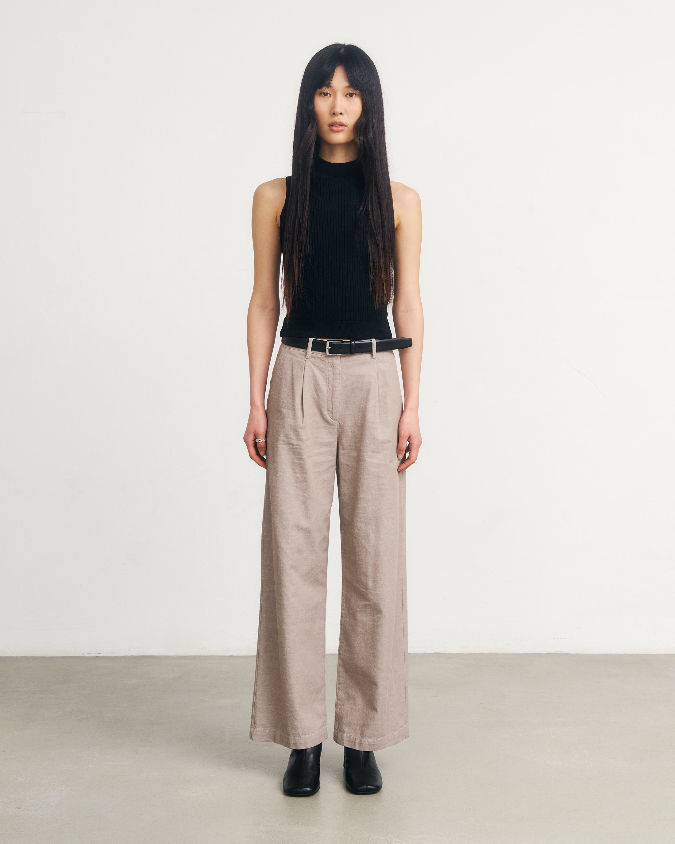 Pantalone Organic Cotton - Gray Brown SS26